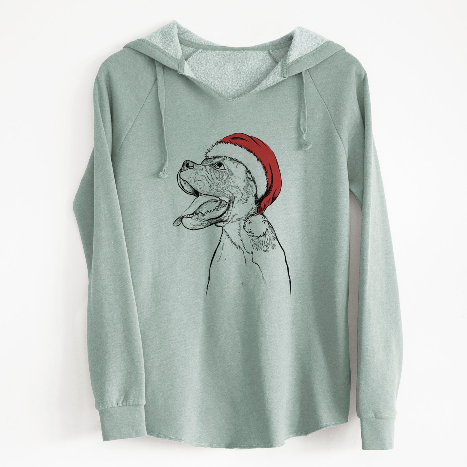 Santa Floyd the Boxer - Cali Wave Hooded Sweatshirt