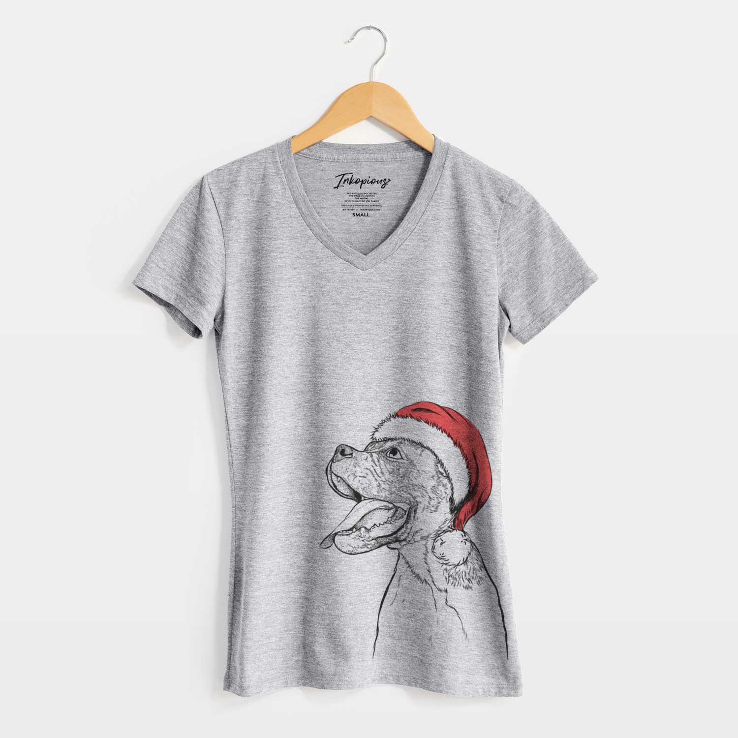 Santa Floyd the Boxer - Women's V-neck Shirt