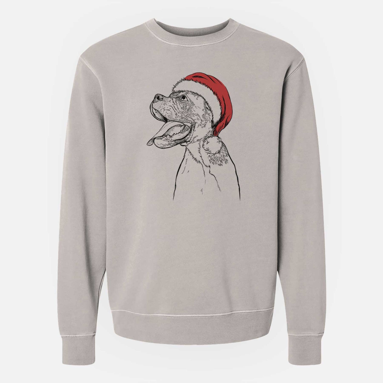 Santa Floyd the Boxer - Unisex Pigment Dyed Crew Sweatshirt