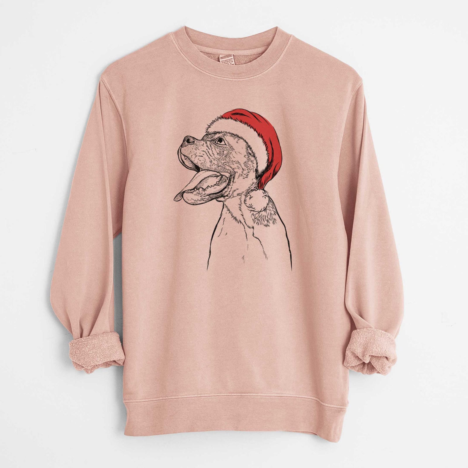 Santa Floyd the Boxer - Unisex Pigment Dyed Crew Sweatshirt