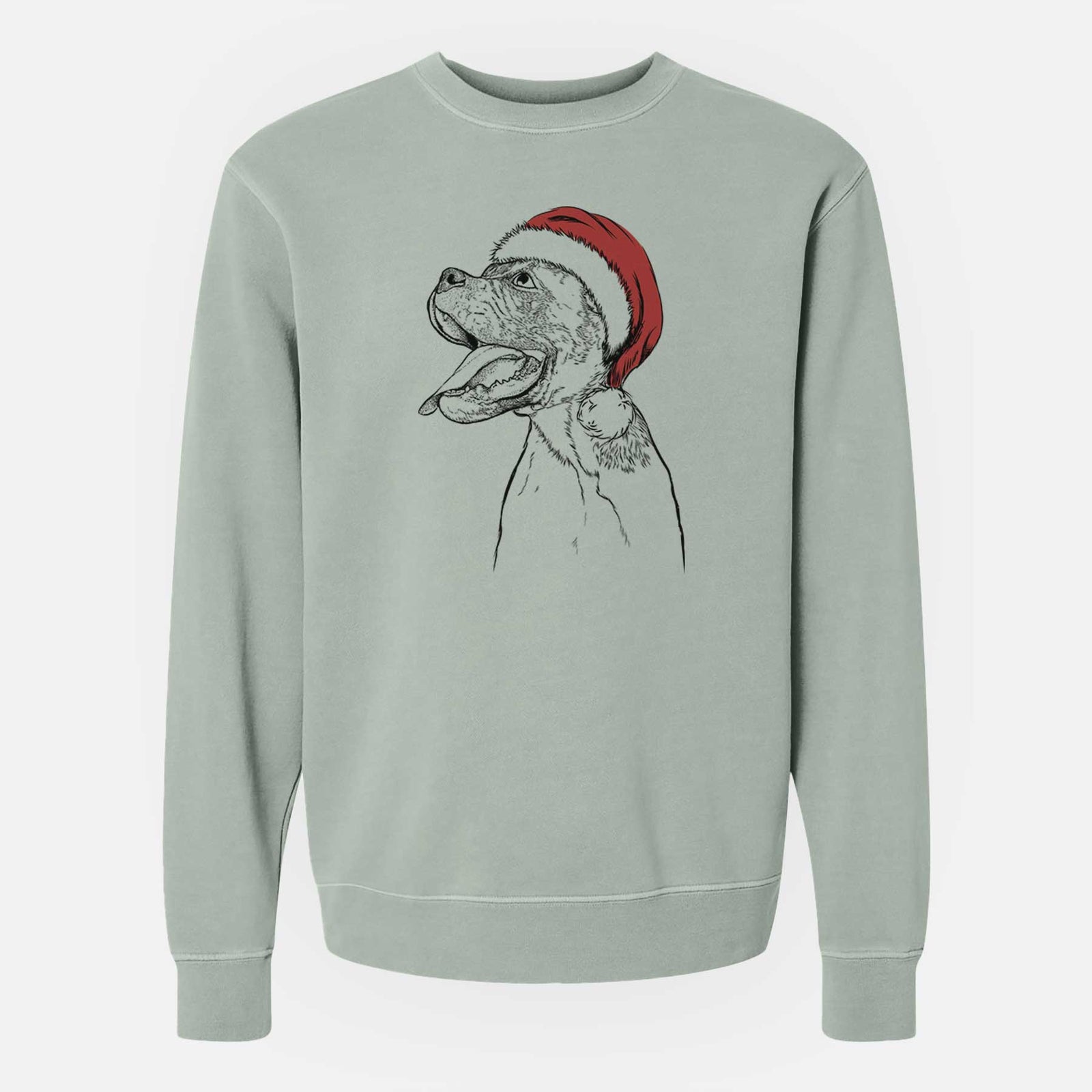 Santa Floyd the Boxer - Unisex Pigment Dyed Crew Sweatshirt