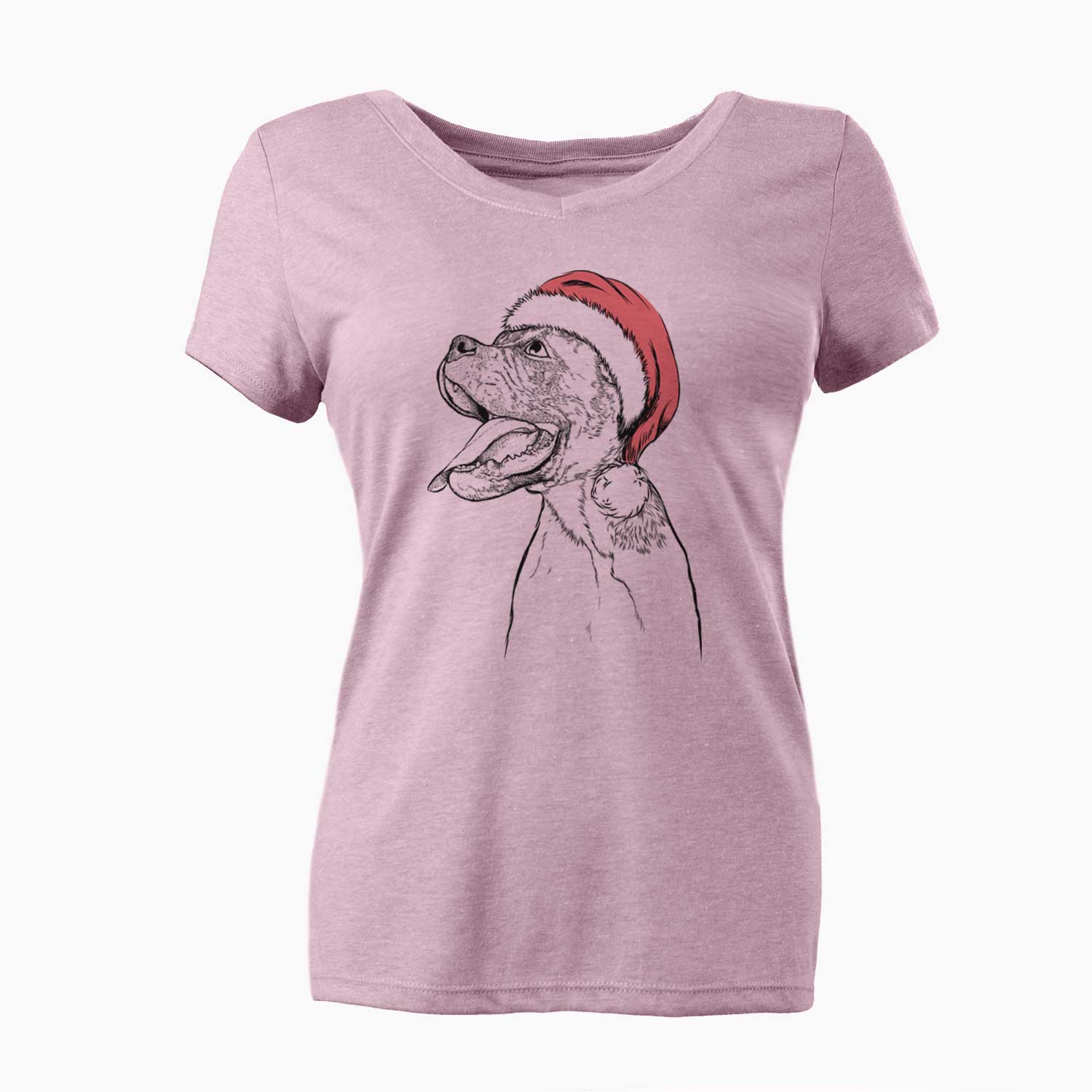 Santa Floyd the Boxer - Women's V-neck Shirt