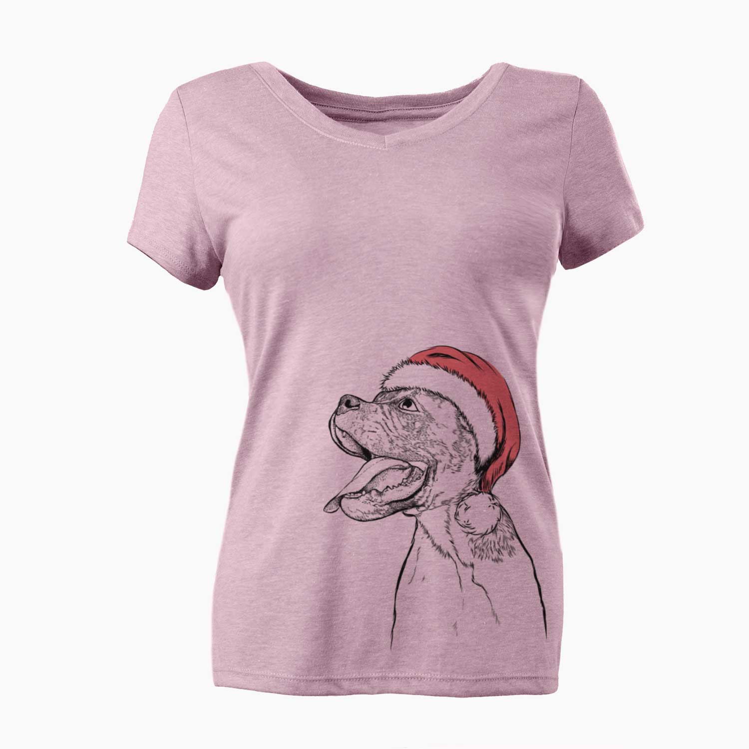 Santa Floyd the Boxer - Women's V-neck Shirt