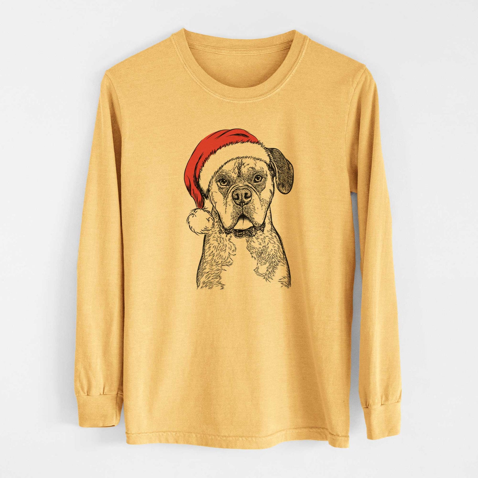Santa Floydie Bear the Boxer - Heavyweight 100% Cotton Long Sleeve