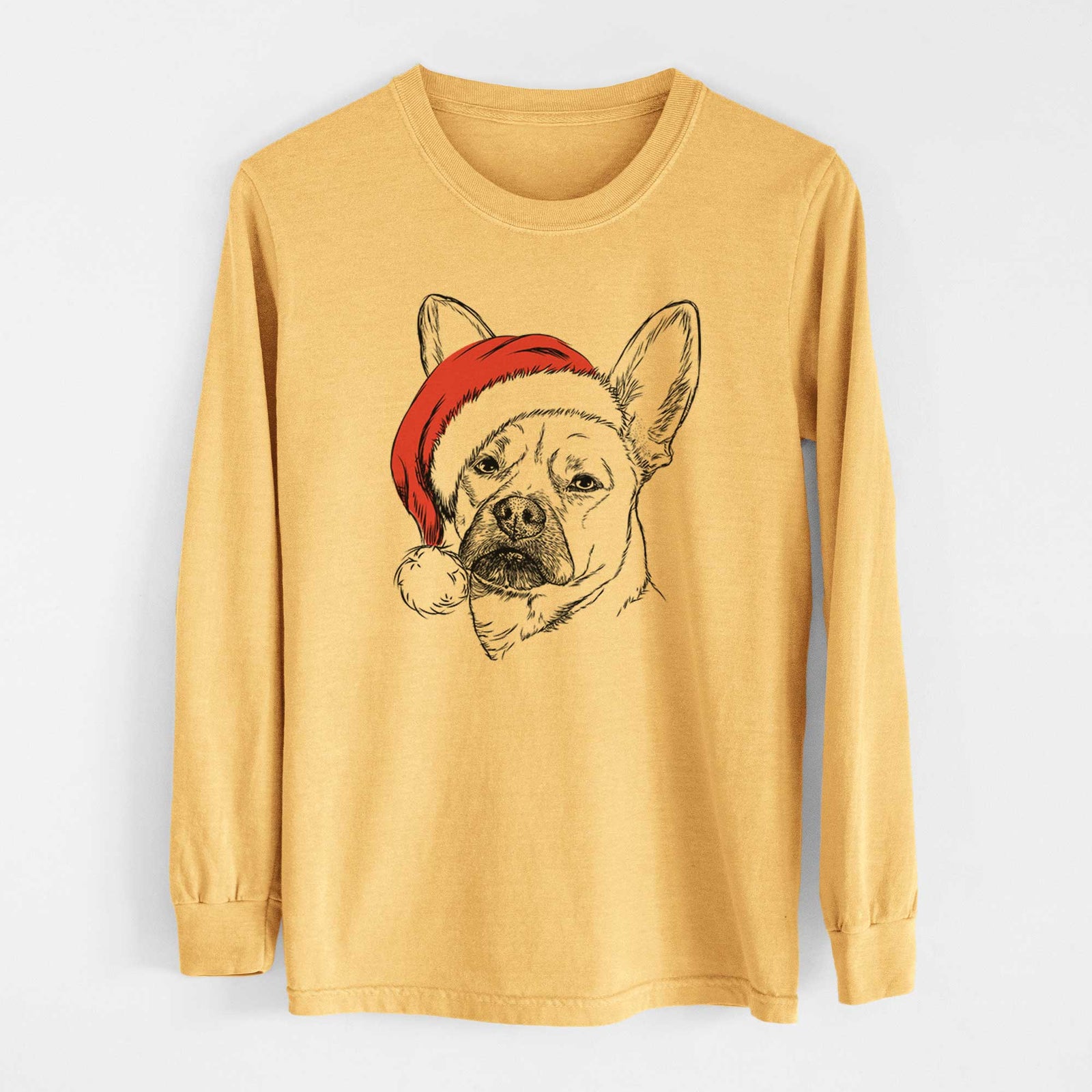 Santa Frankie the Mixed Breed - Heavyweight 100% Cotton Long Sleeve