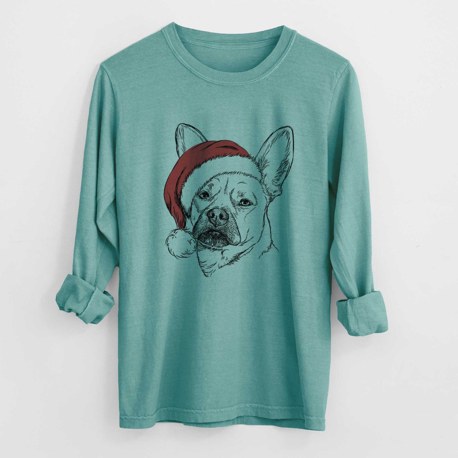 Santa Frankie the Mixed Breed - Heavyweight 100% Cotton Long Sleeve