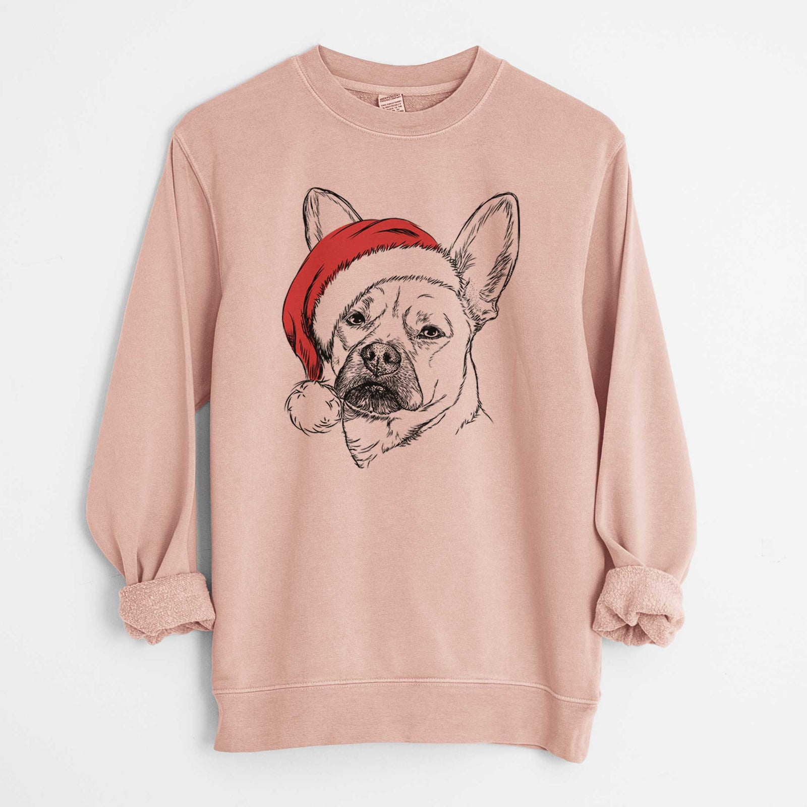 Santa Frankie the Mixed Breed - Unisex Pigment Dyed Crew Sweatshirt