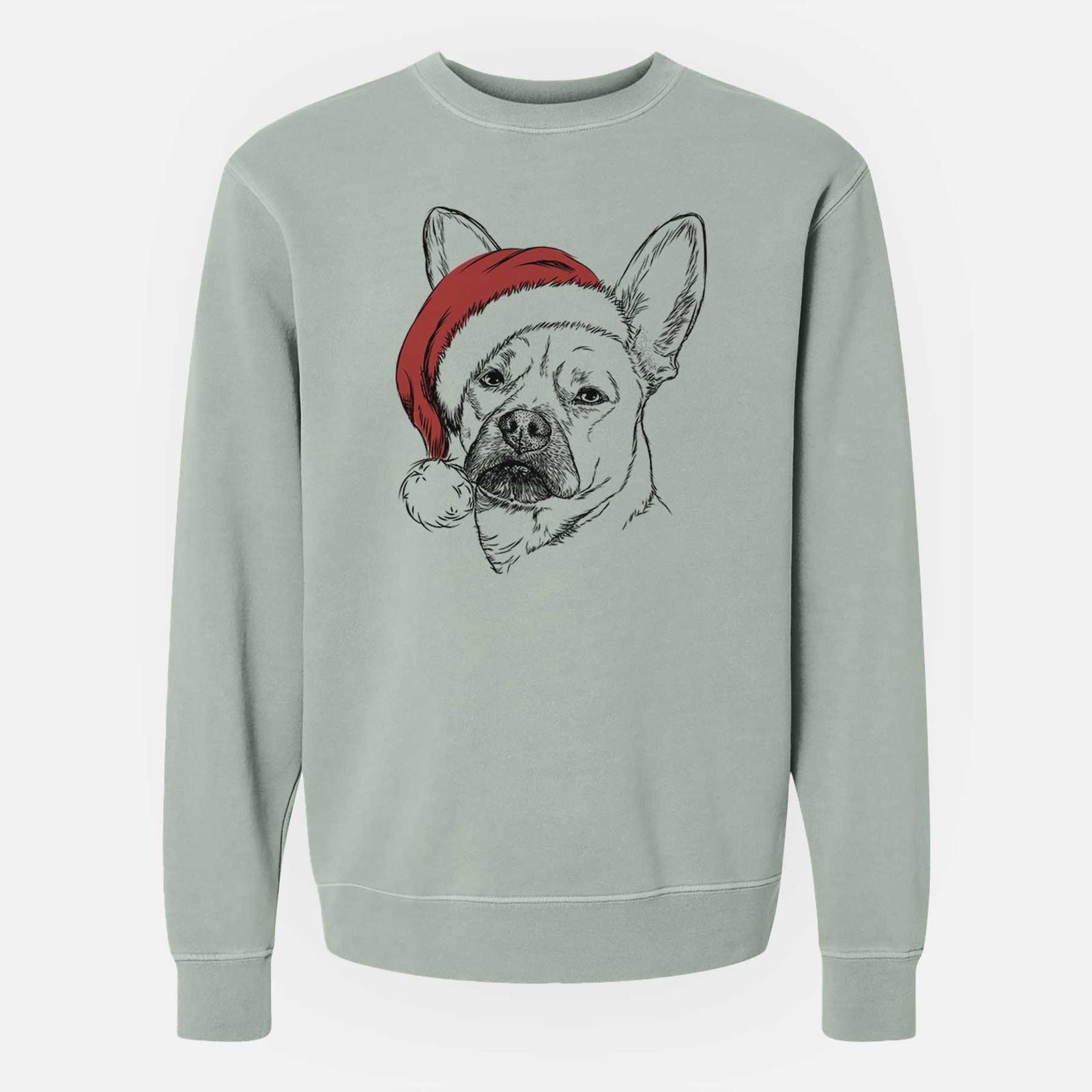 Santa Frankie the Mixed Breed - Unisex Pigment Dyed Crew Sweatshirt