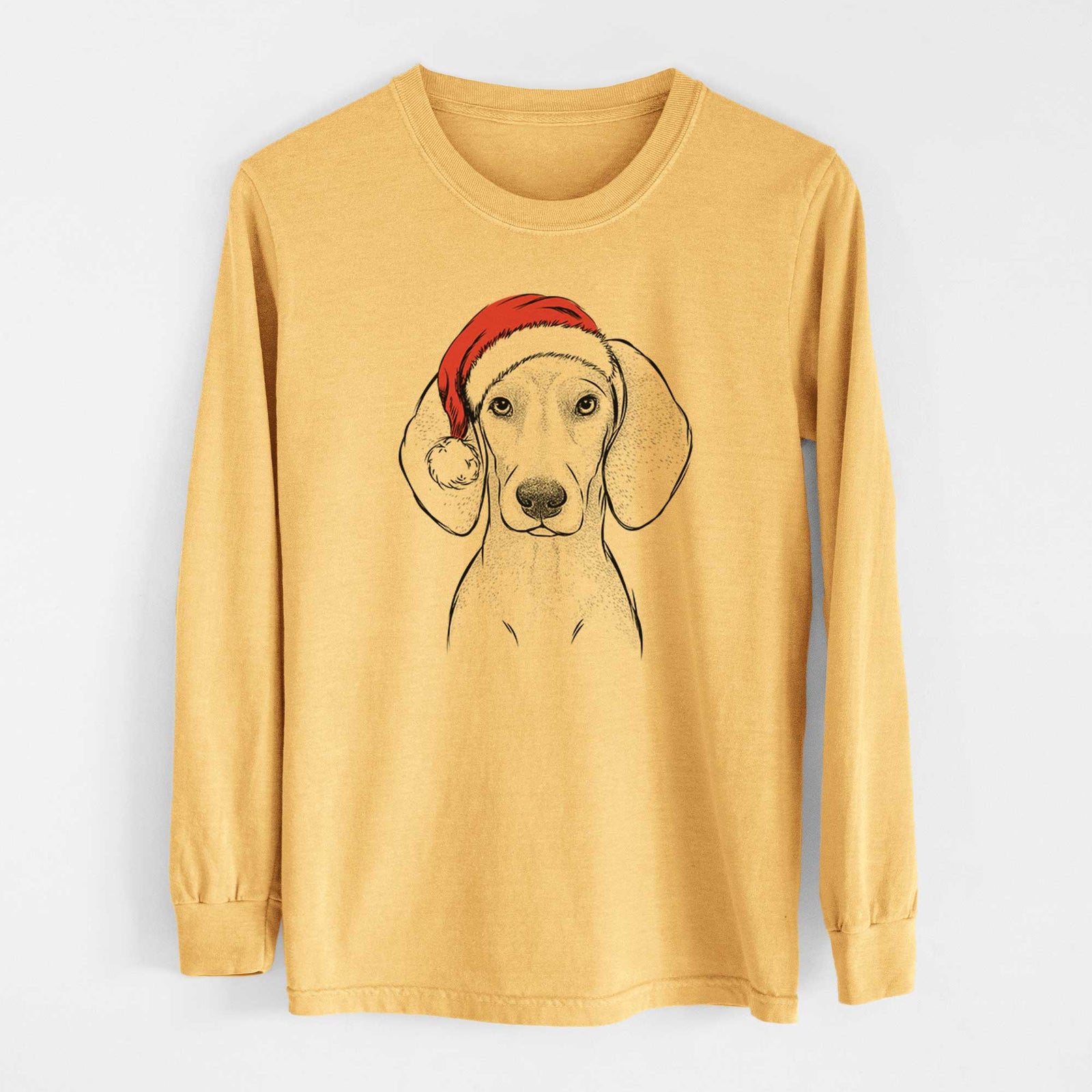 Santa Frejya the Weimaraner - Heavyweight 100% Cotton Long Sleeve