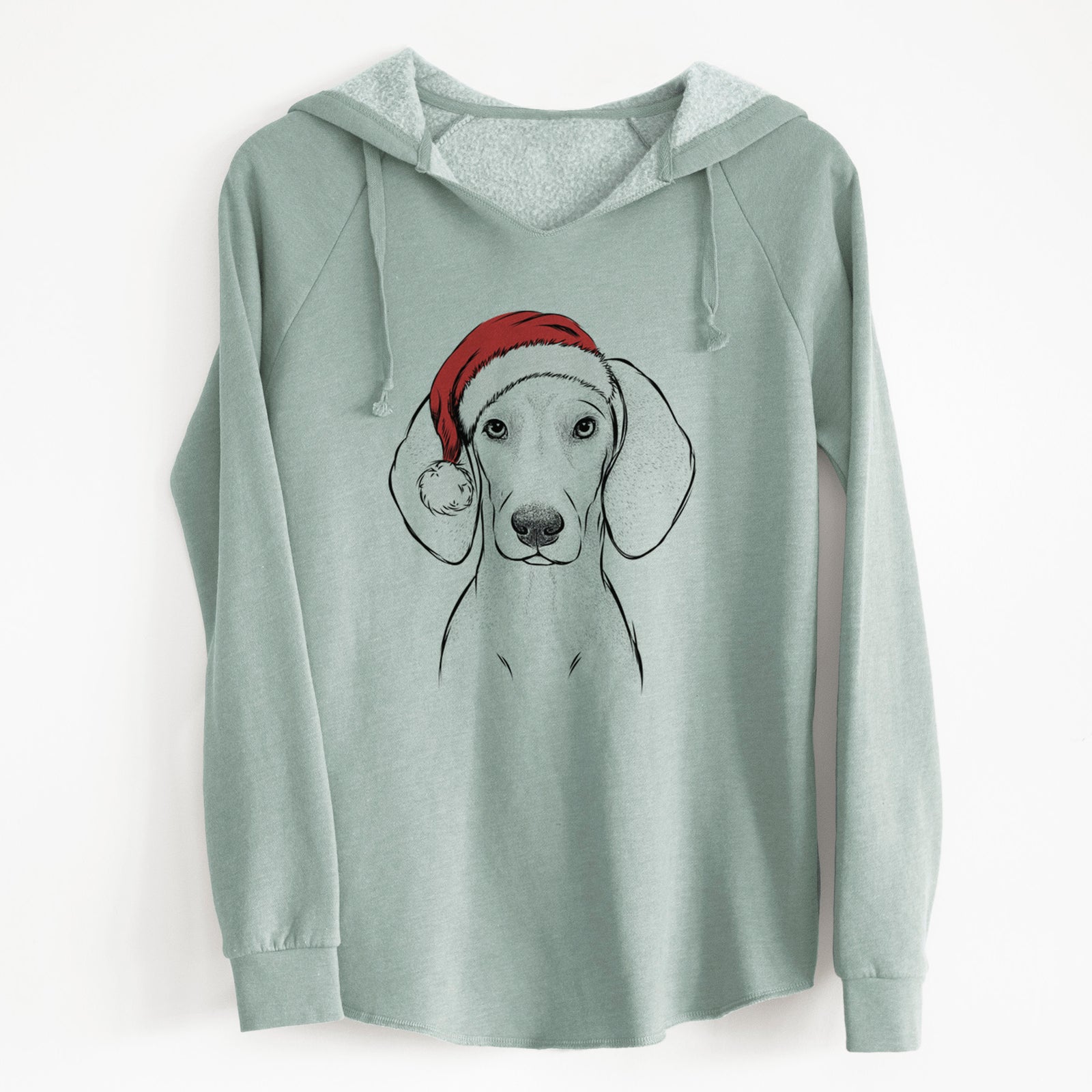 Santa Frejya the Weimaraner - Cali Wave Hooded Sweatshirt
