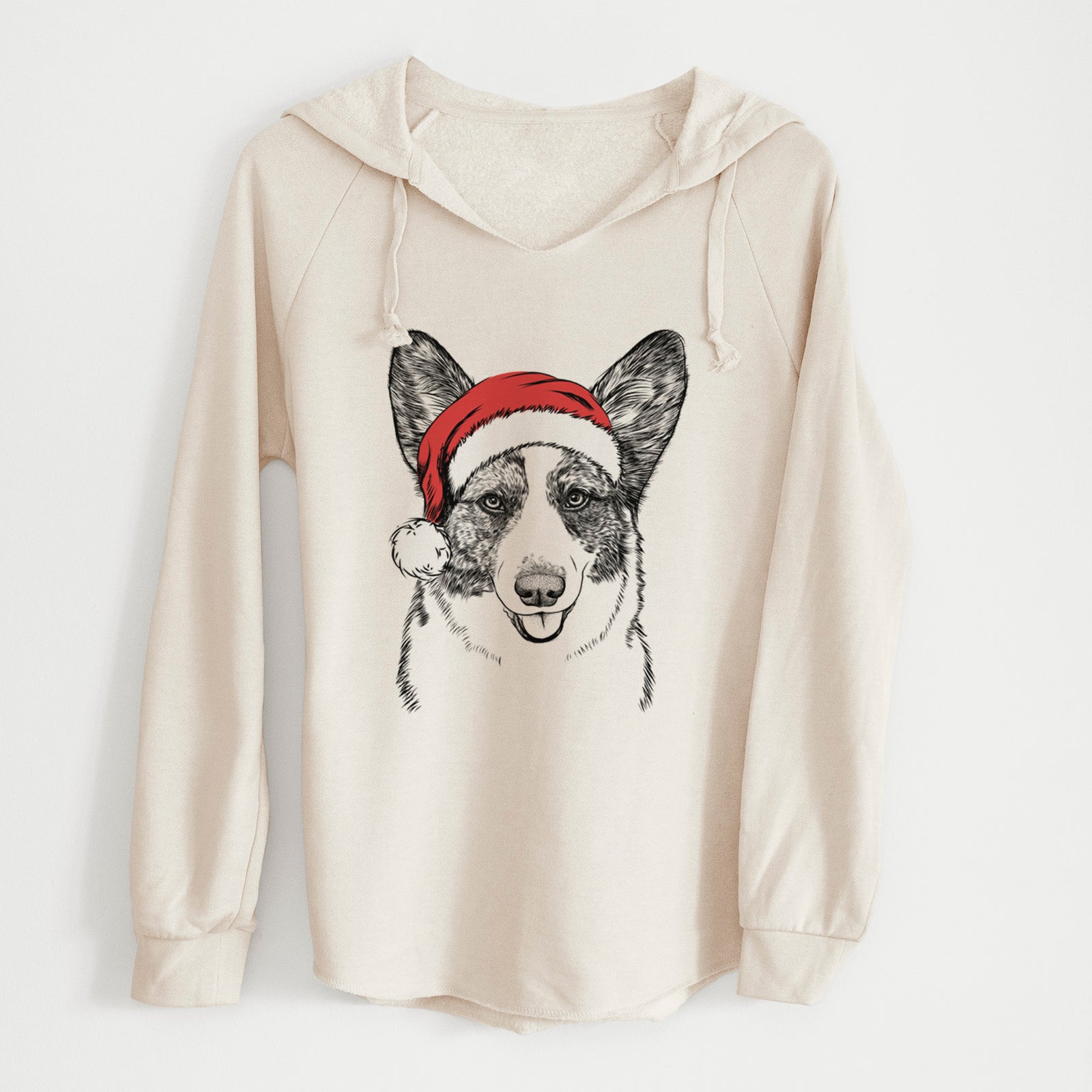 Santa Gabby the Cardigan Welsh Corgi - Cali Wave Hooded Sweatshirt
