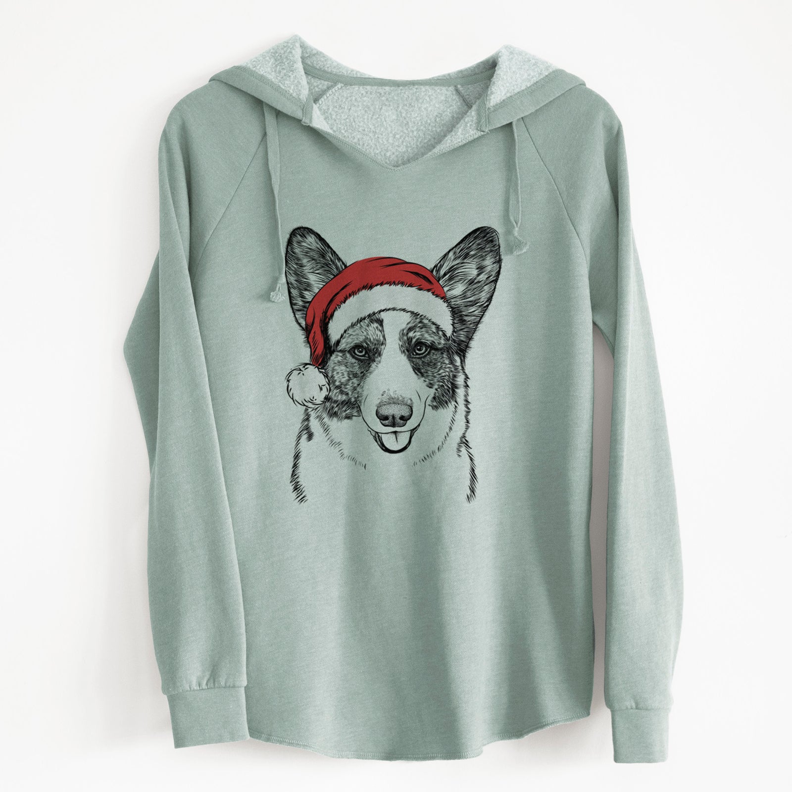 Santa Gabby the Cardigan Welsh Corgi - Cali Wave Hooded Sweatshirt