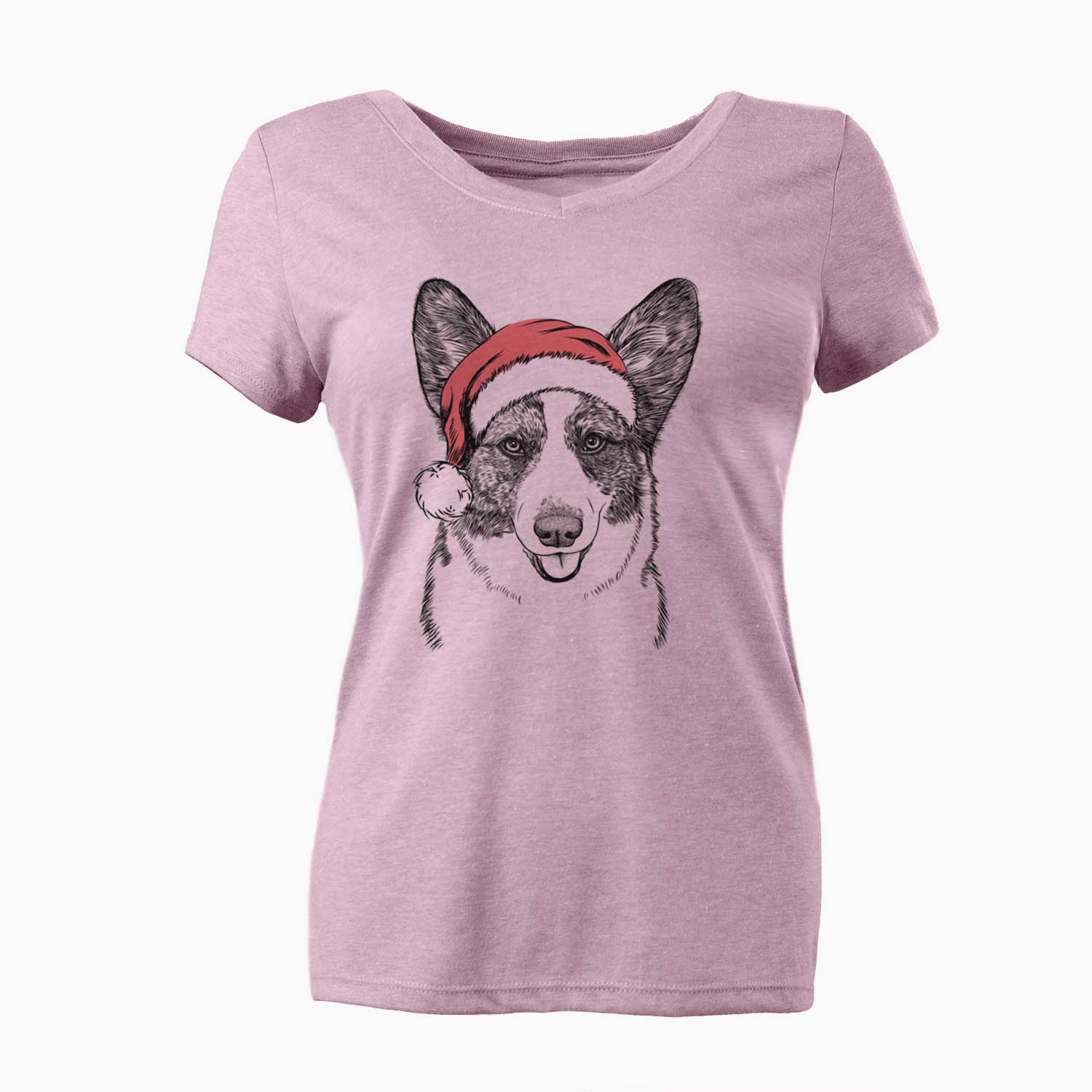 Santa Gabby the Cardigan Welsh Corgi - Women's V-neck Shirt