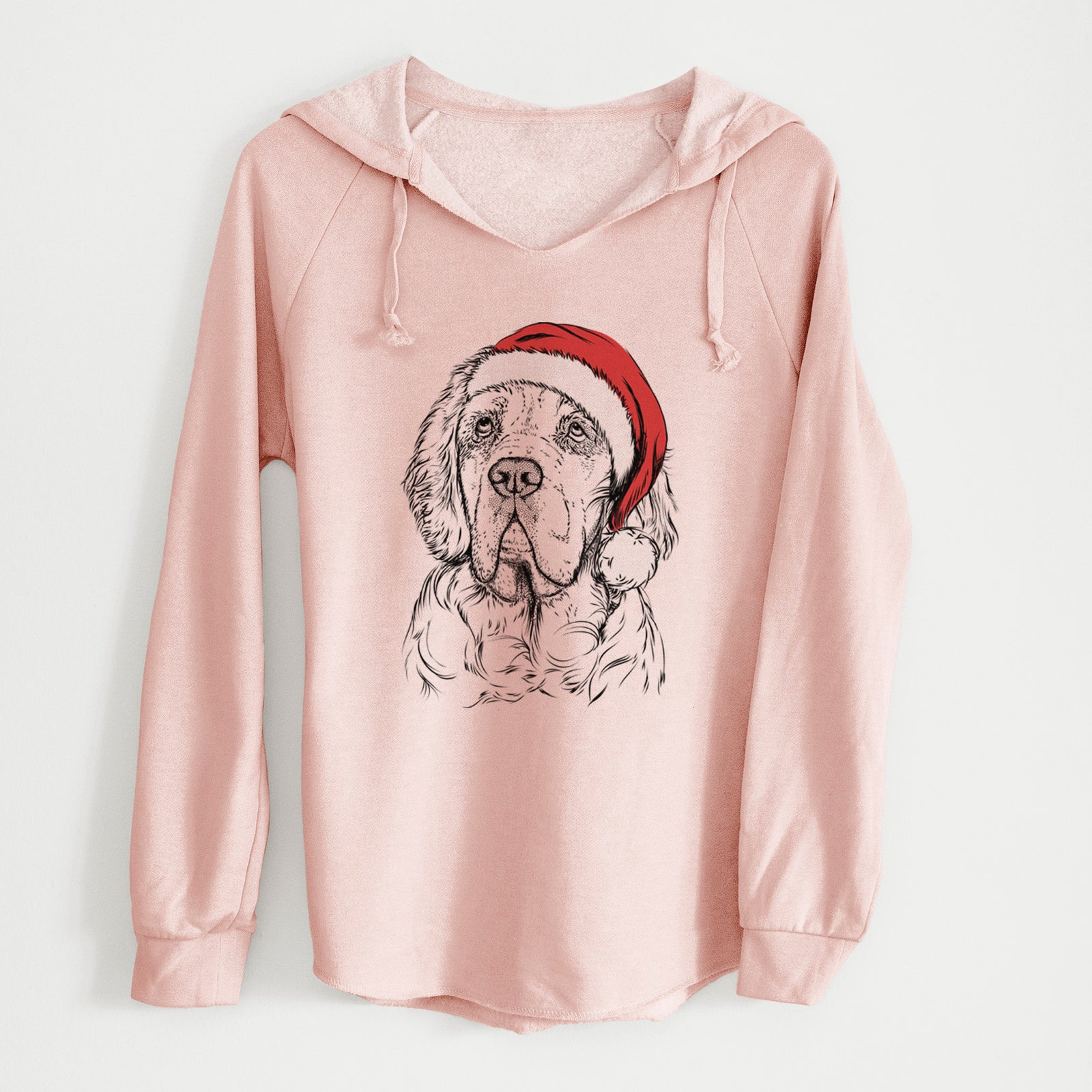 Santa Gary the Clumber Spaniel - Cali Wave Hooded Sweatshirt