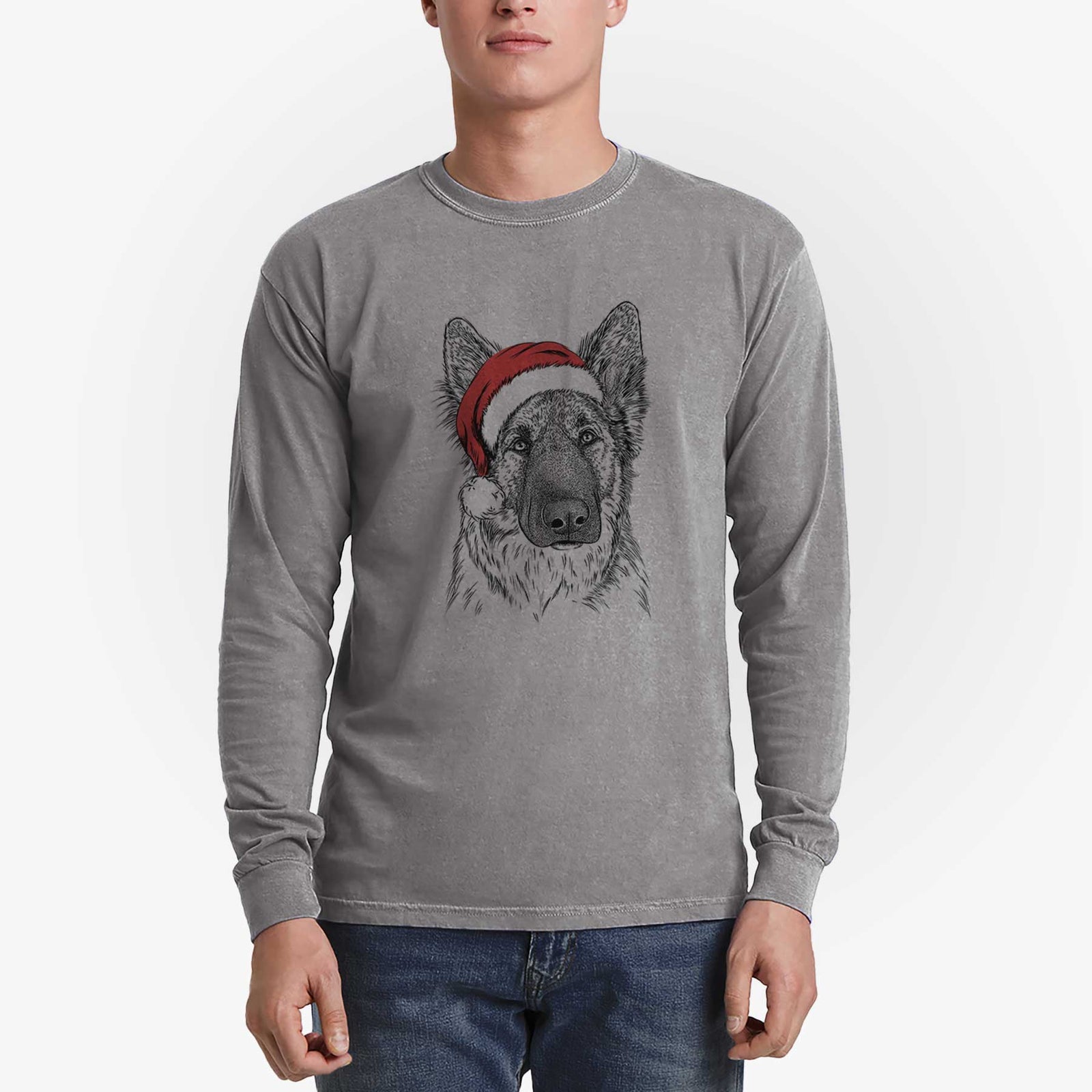Santa Geddy the Shiloh Shepherd - Heavyweight 100% Cotton Long Sleeve