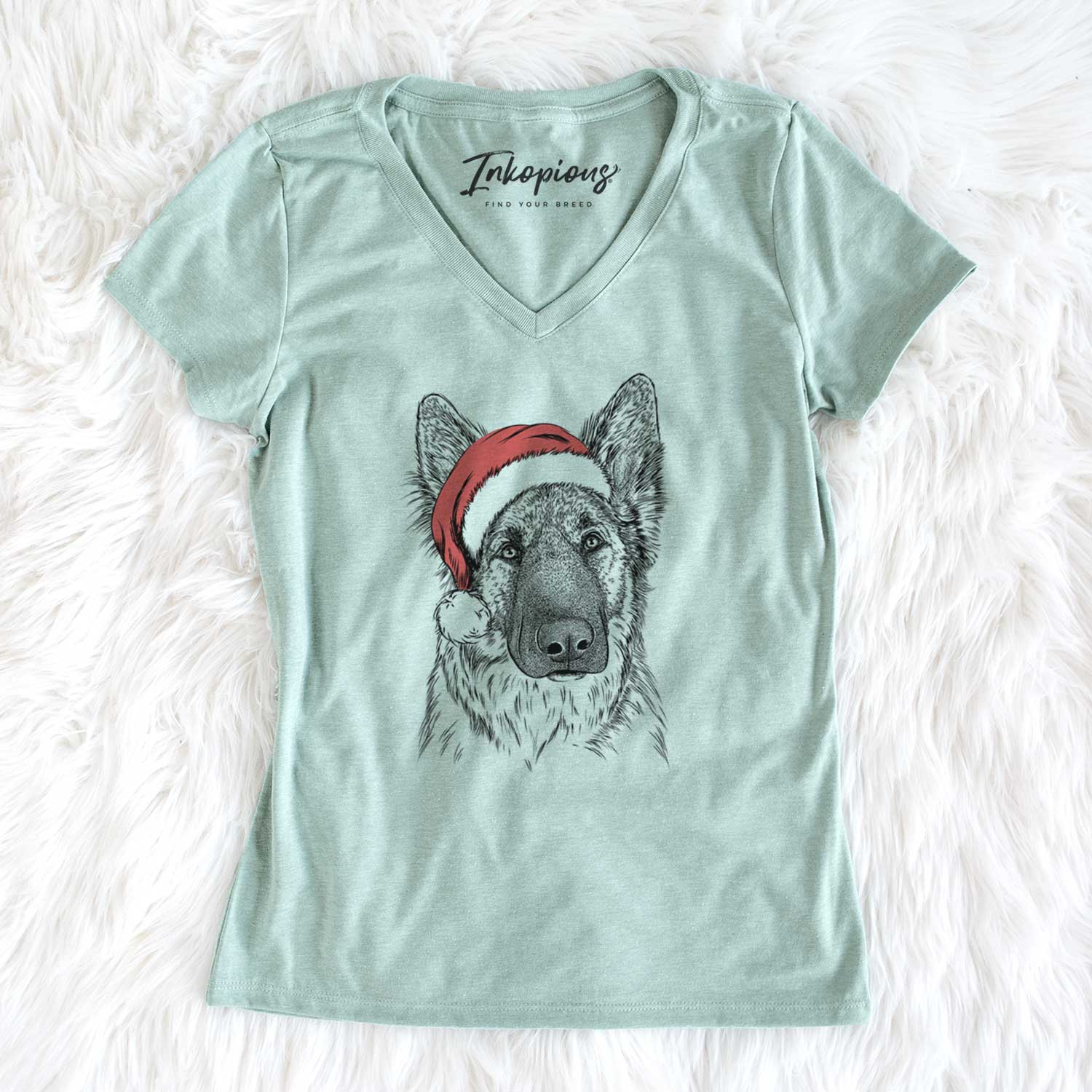 Santa Geddy the Shiloh Shepherd - Women's V-neck Shirt