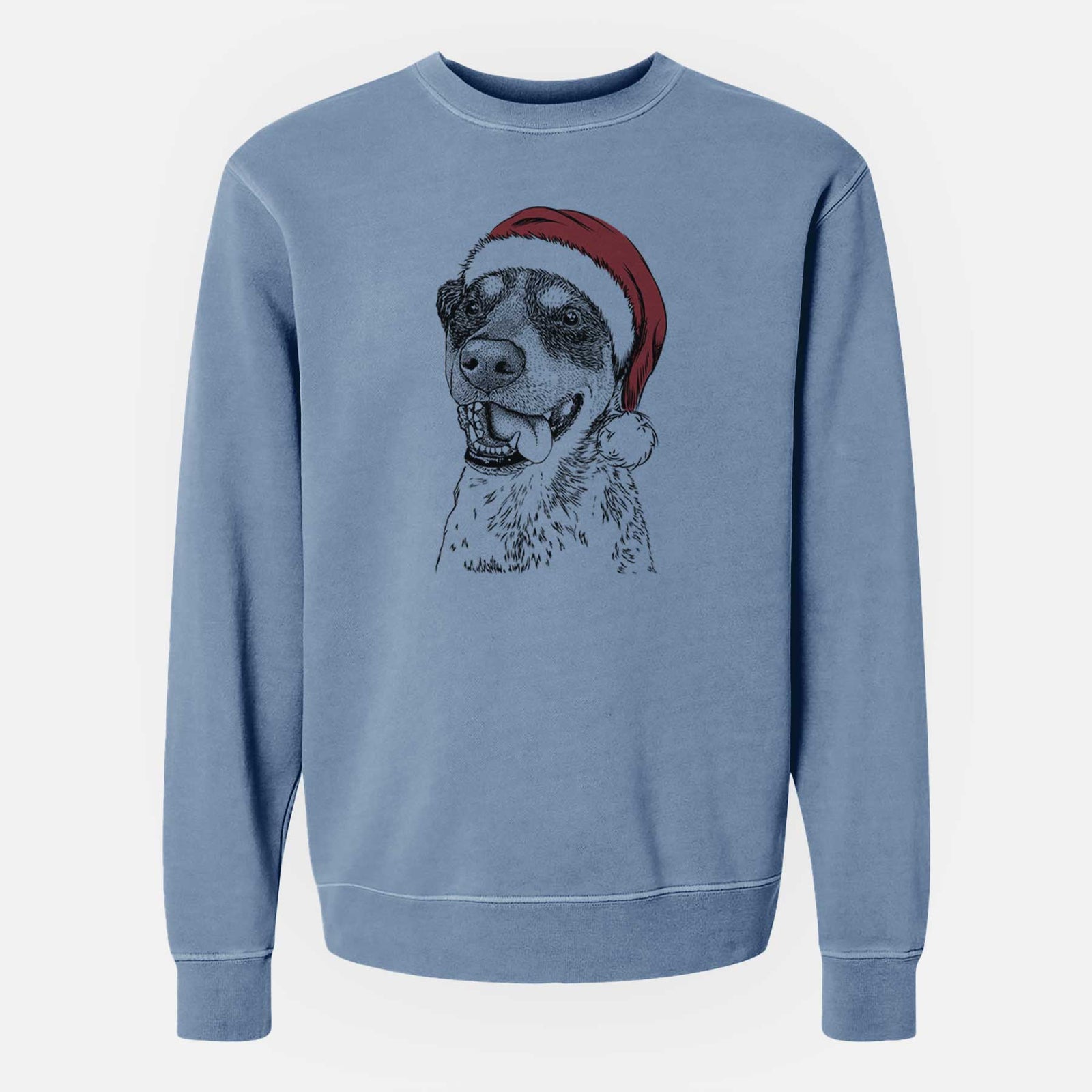 Santa Gerti the Mixed Breed - Unisex Pigment Dyed Crew Sweatshirt