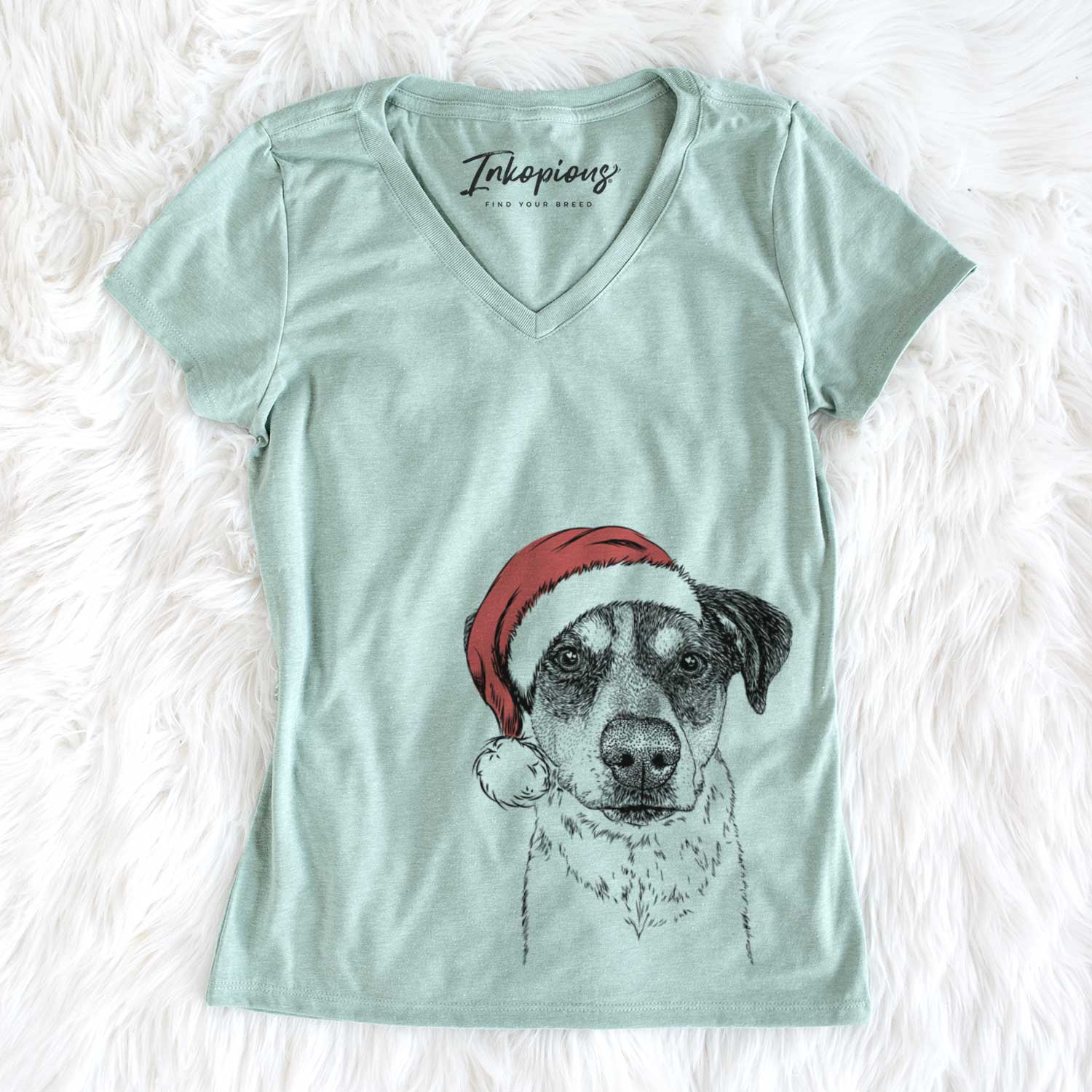 Santa Gertrude the Mixed Breed - Women's V-neck Shirt