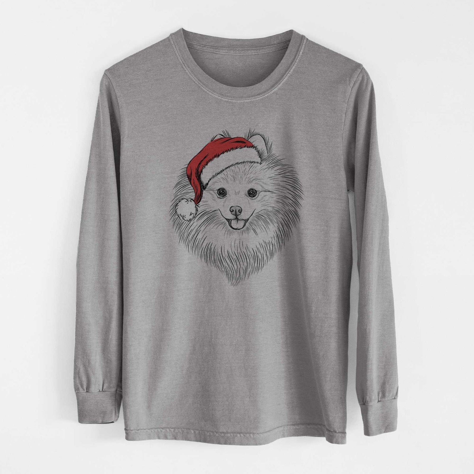 Santa GiGi the Pomeranian - Heavyweight 100% Cotton Long Sleeve