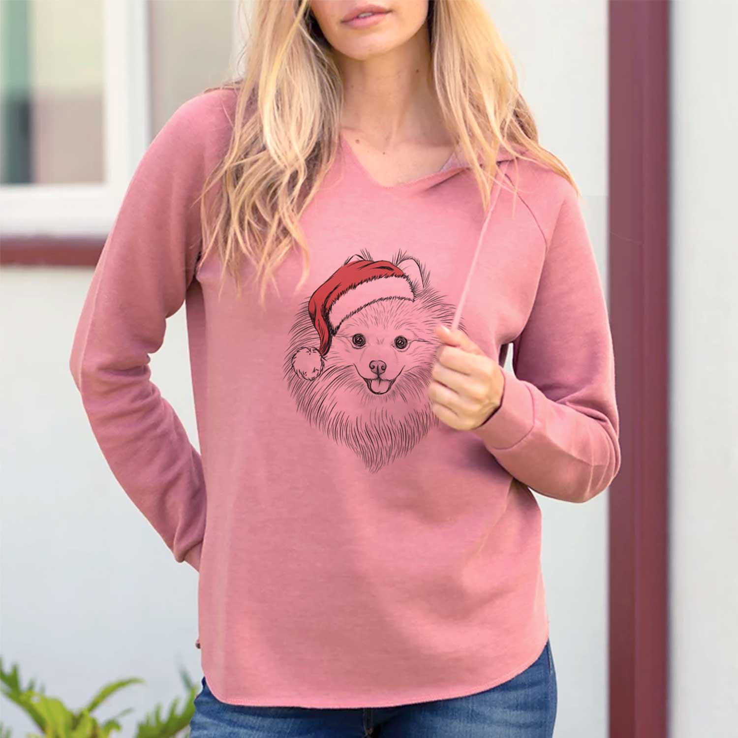 Santa GiGi the Pomeranian - Cali Wave Hooded Sweatshirt