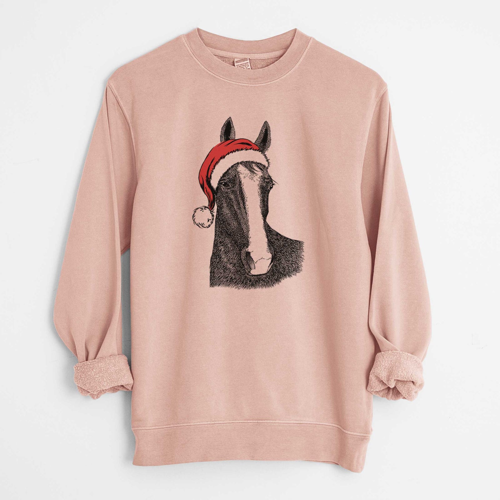 Santa Gibson the Tennessee Walking Horse - Unisex Pigment Dyed Crew Sweatshirt