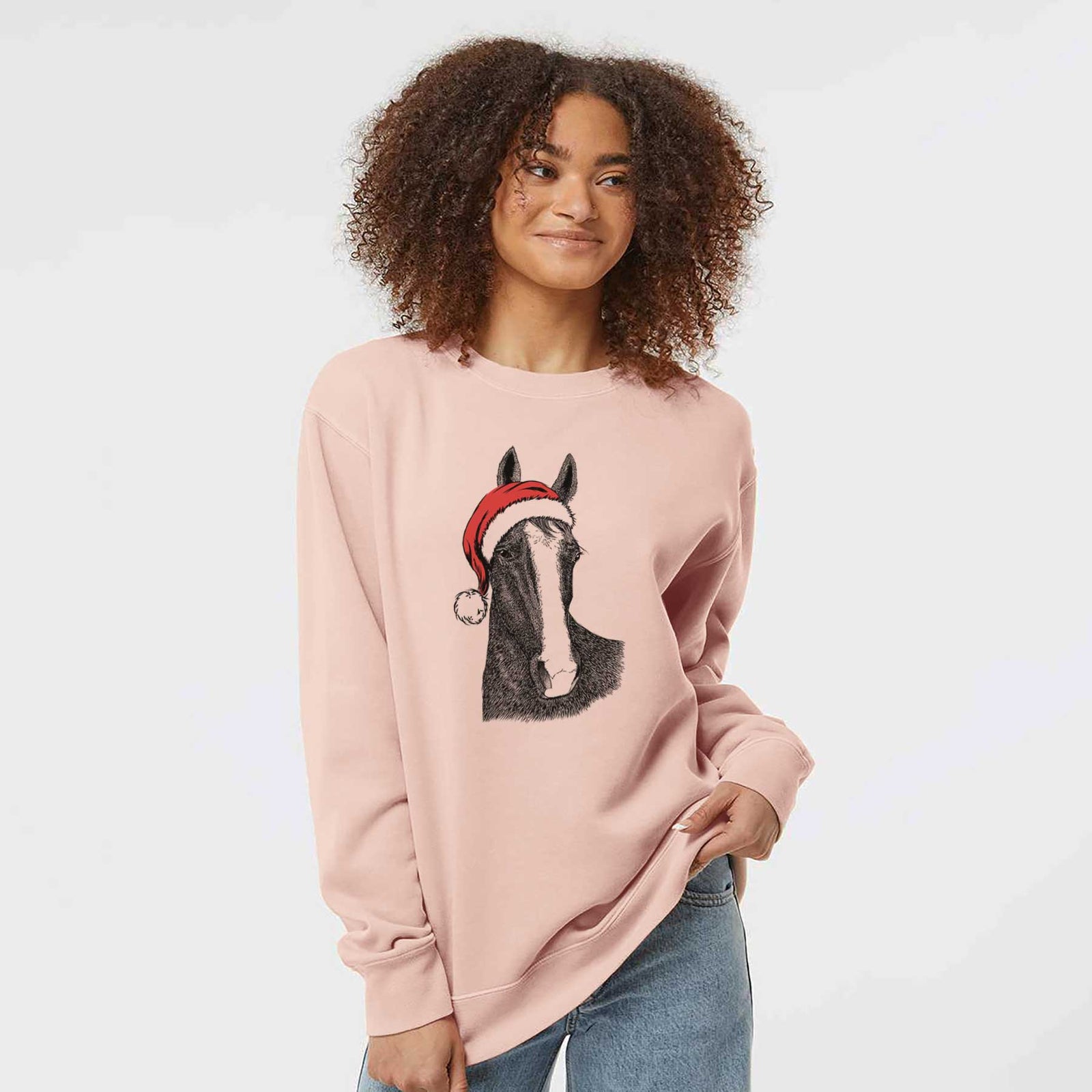 Santa Gibson the Tennessee Walking Horse - Unisex Pigment Dyed Crew Sweatshirt