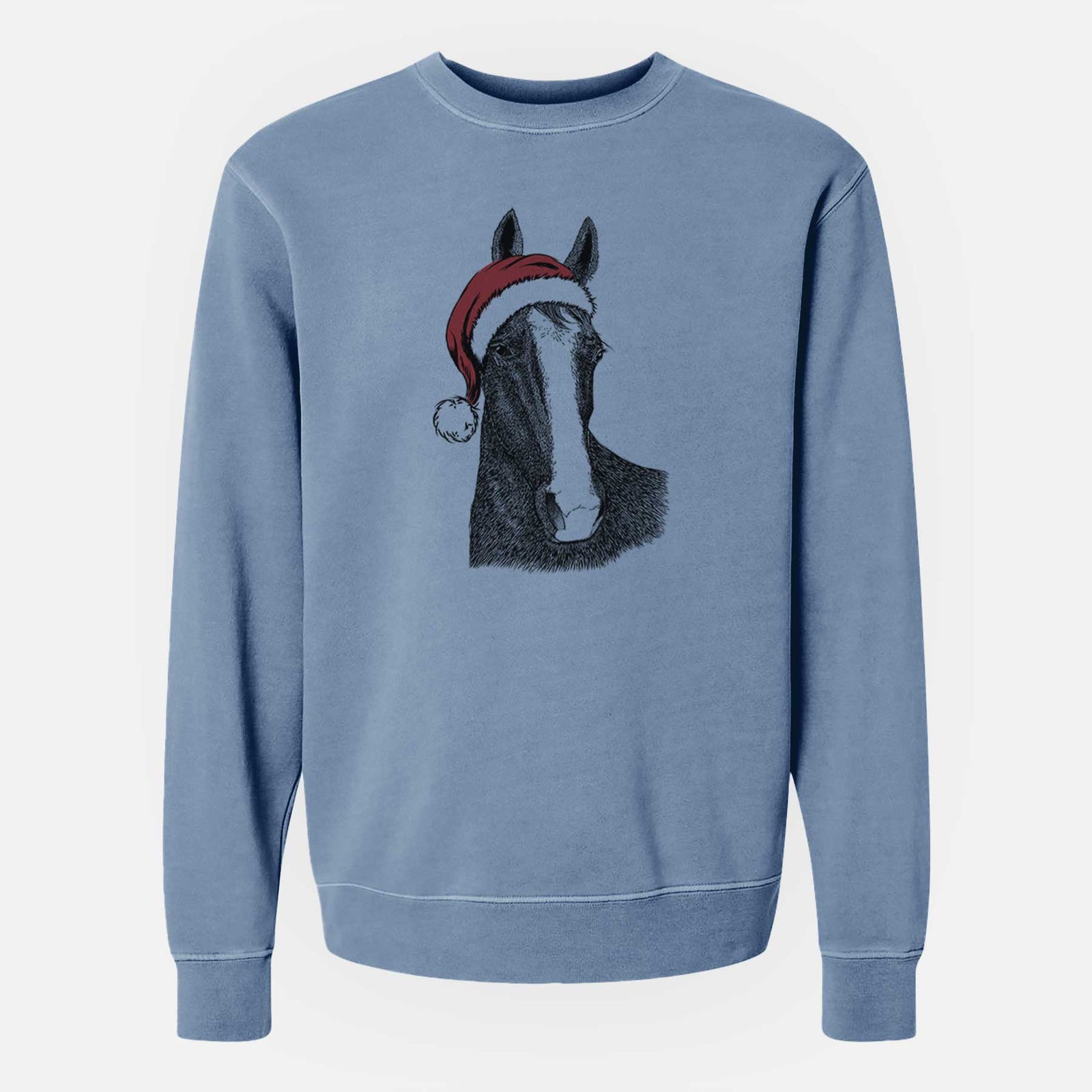 Santa Gibson the Tennessee Walking Horse - Unisex Pigment Dyed Crew Sweatshirt
