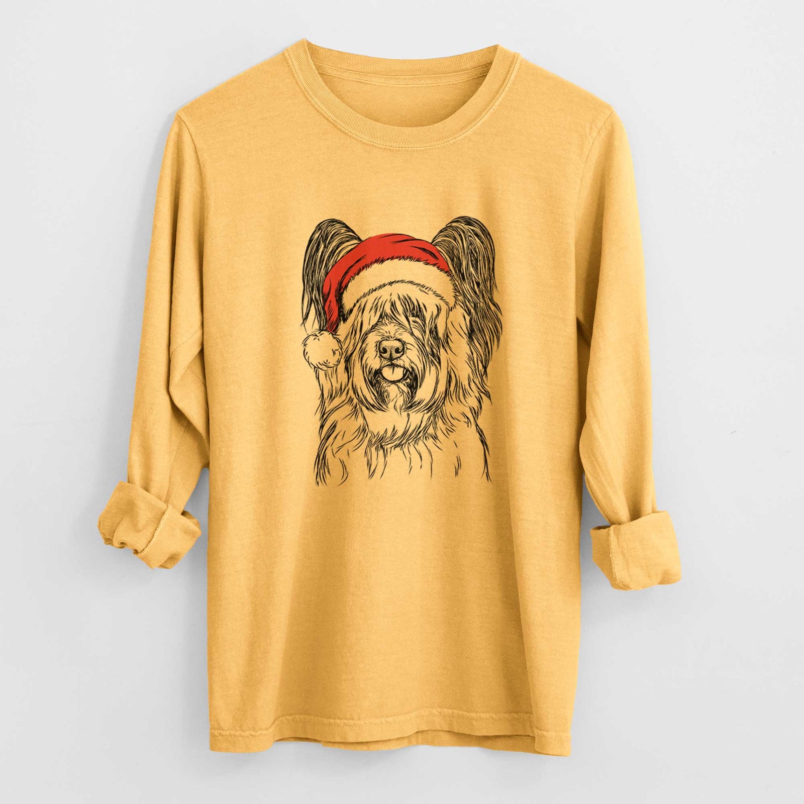 Santa Gideon the Skye Terrier - Heavyweight 100% Cotton Long Sleeve
