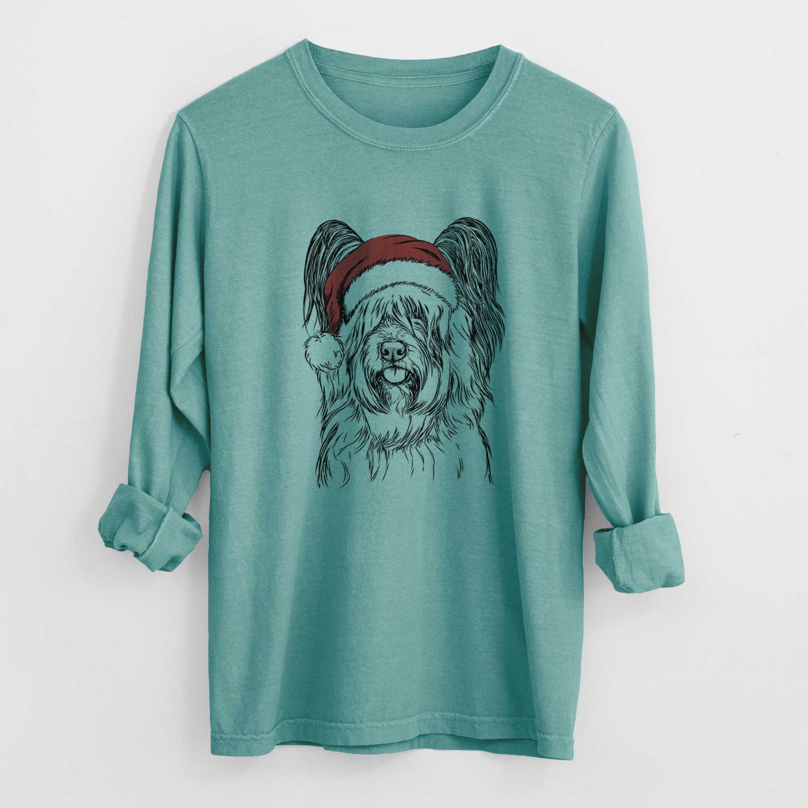 Santa Gideon the Skye Terrier - Heavyweight 100% Cotton Long Sleeve