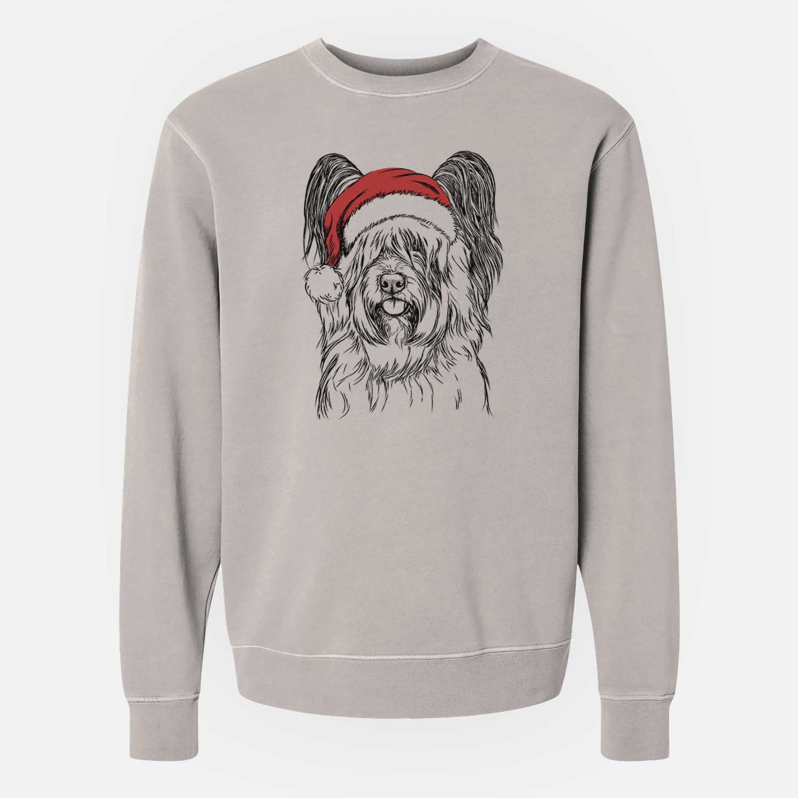 Santa Gideon the Skye Terrier - Unisex Pigment Dyed Crew Sweatshirt