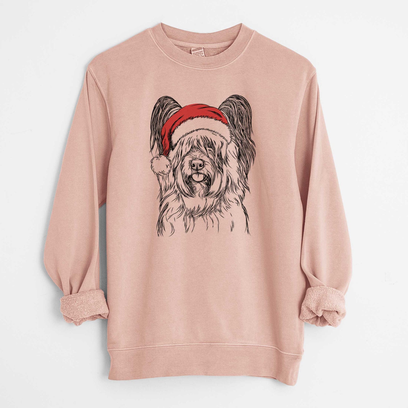 Santa Gideon the Skye Terrier - Unisex Pigment Dyed Crew Sweatshirt