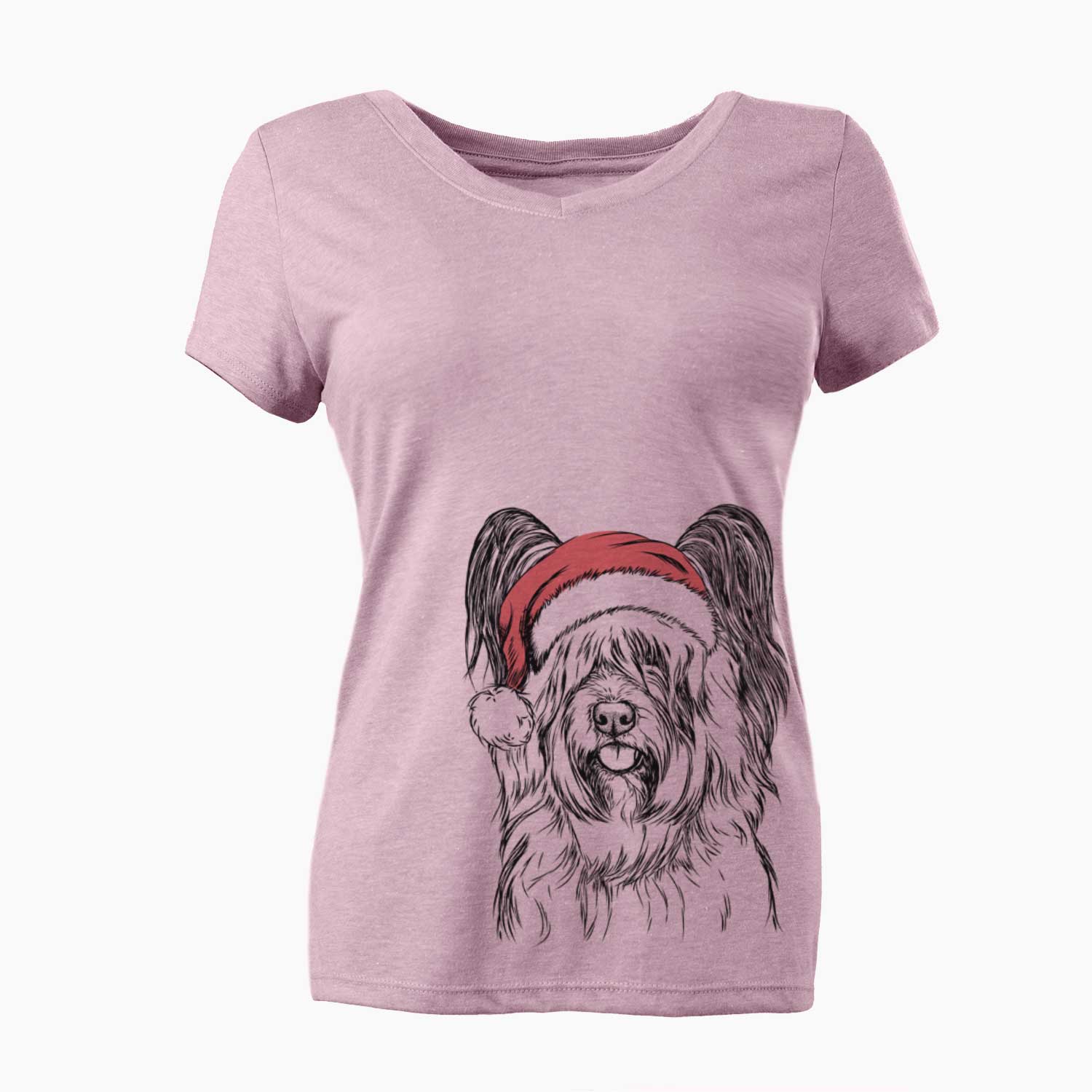 Santa Gideon the Skye Terrier - Women's V-neck Shirt