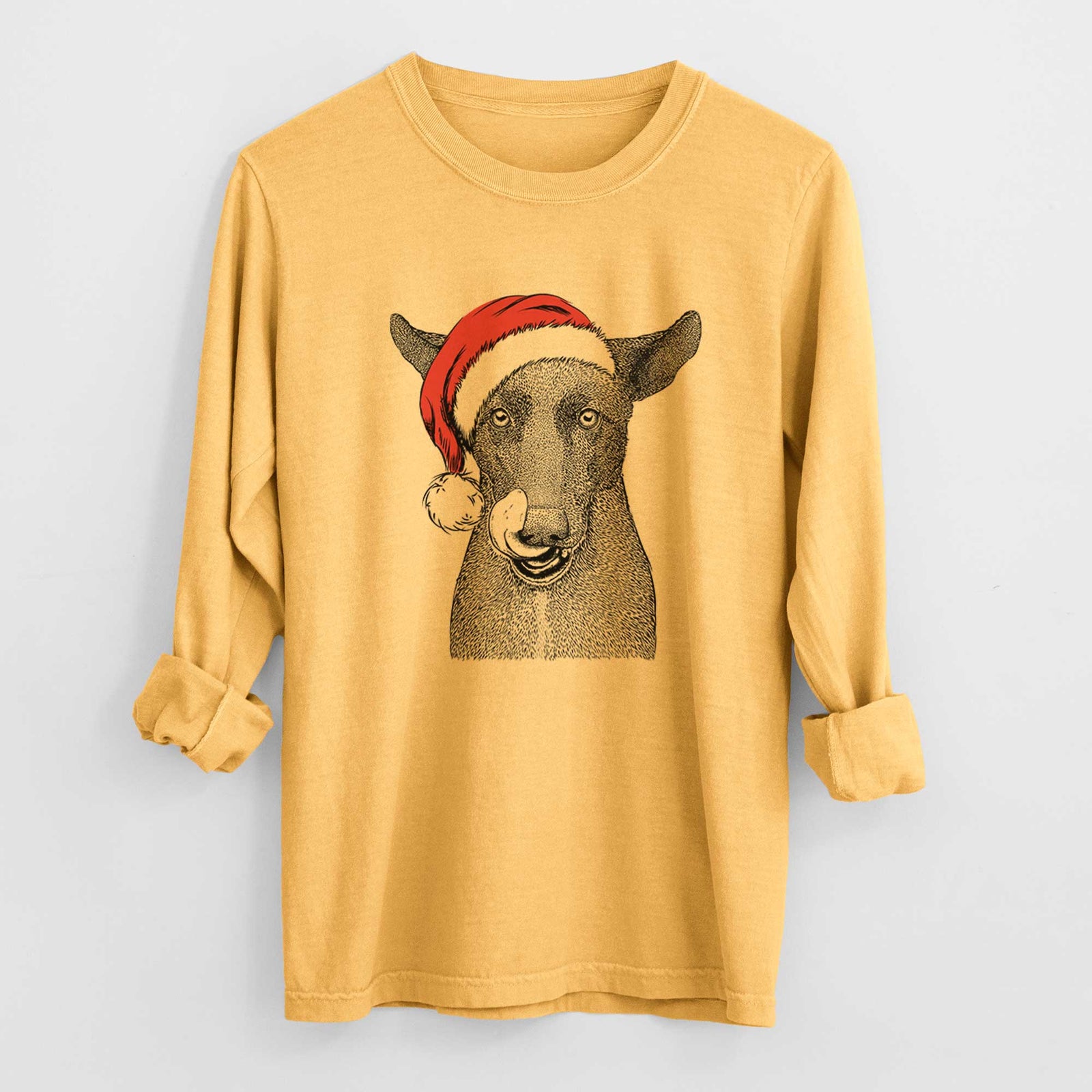 Santa Gidget the Mexican Street Dog - Heavyweight 100% Cotton Long Sleeve