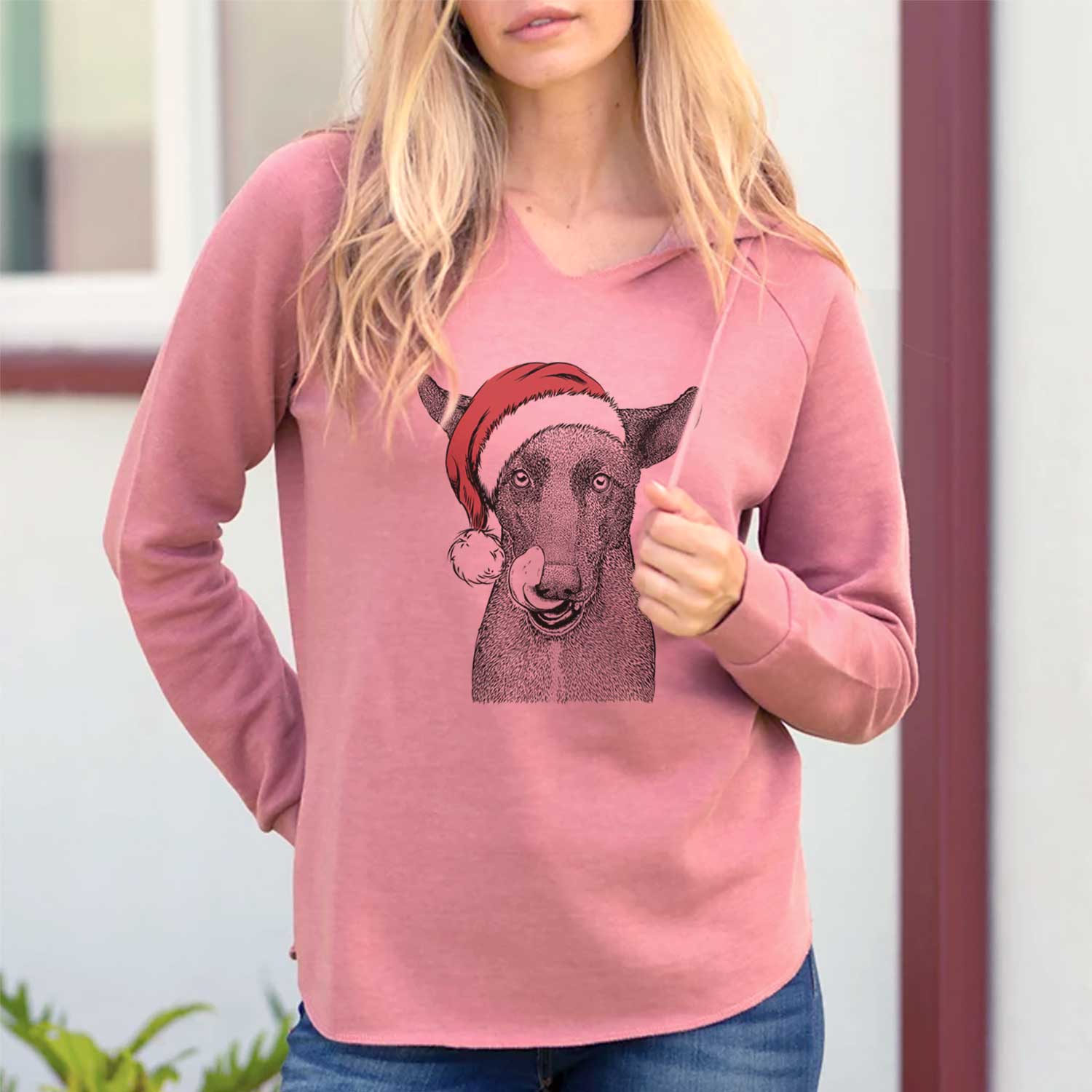 Santa Gidget the Mexican Street Dog - Cali Wave Hooded Sweatshirt