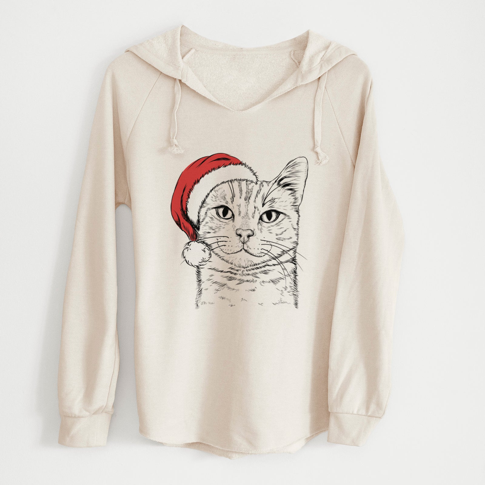 Santa Ginger Tom the Tabby Cat - Cali Wave Hooded Sweatshirt