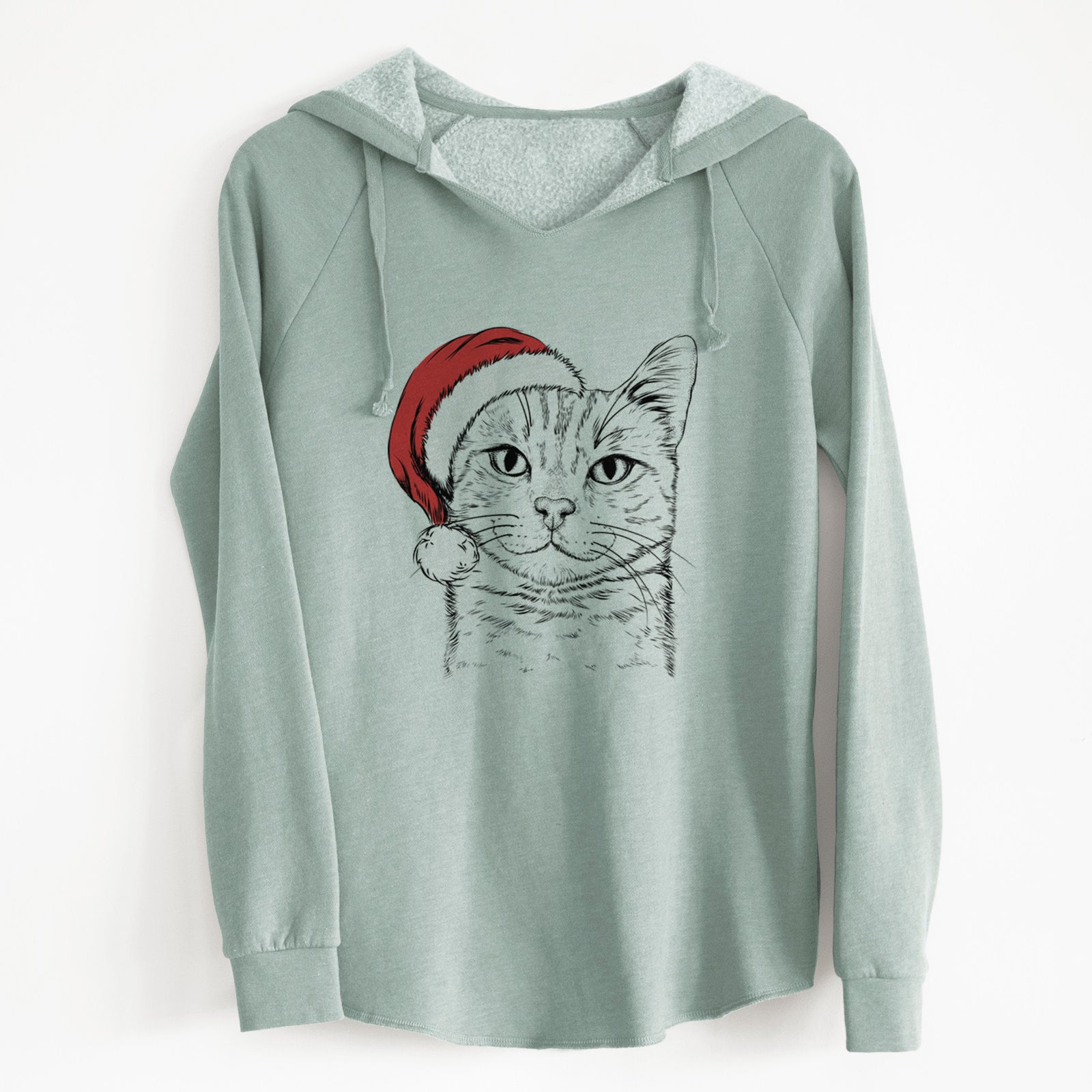 Santa Ginger Tom the Tabby Cat - Cali Wave Hooded Sweatshirt