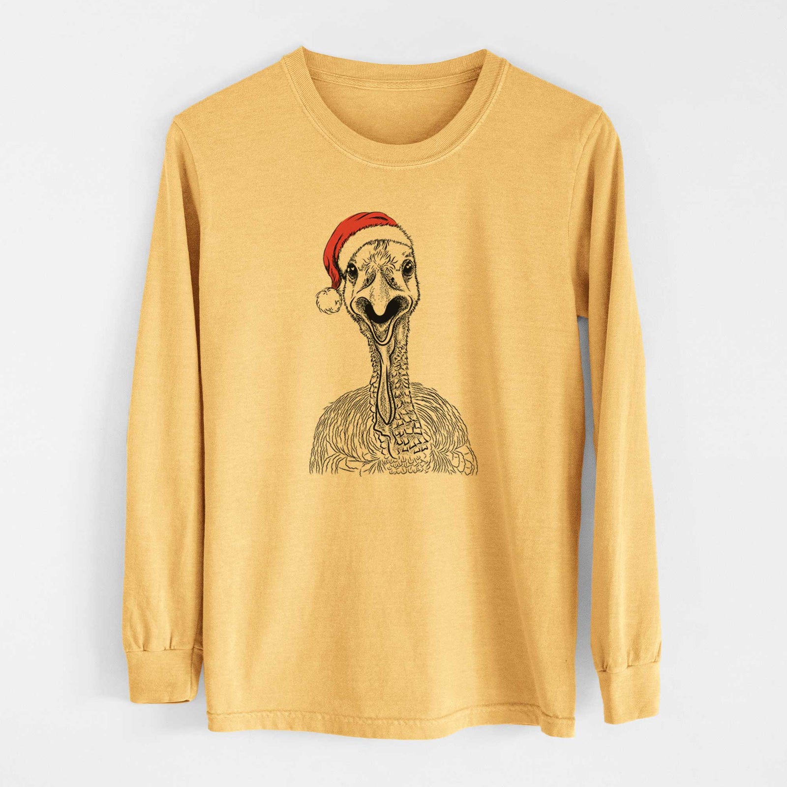 Santa Gobble the Turkey - Heavyweight 100% Cotton Long Sleeve