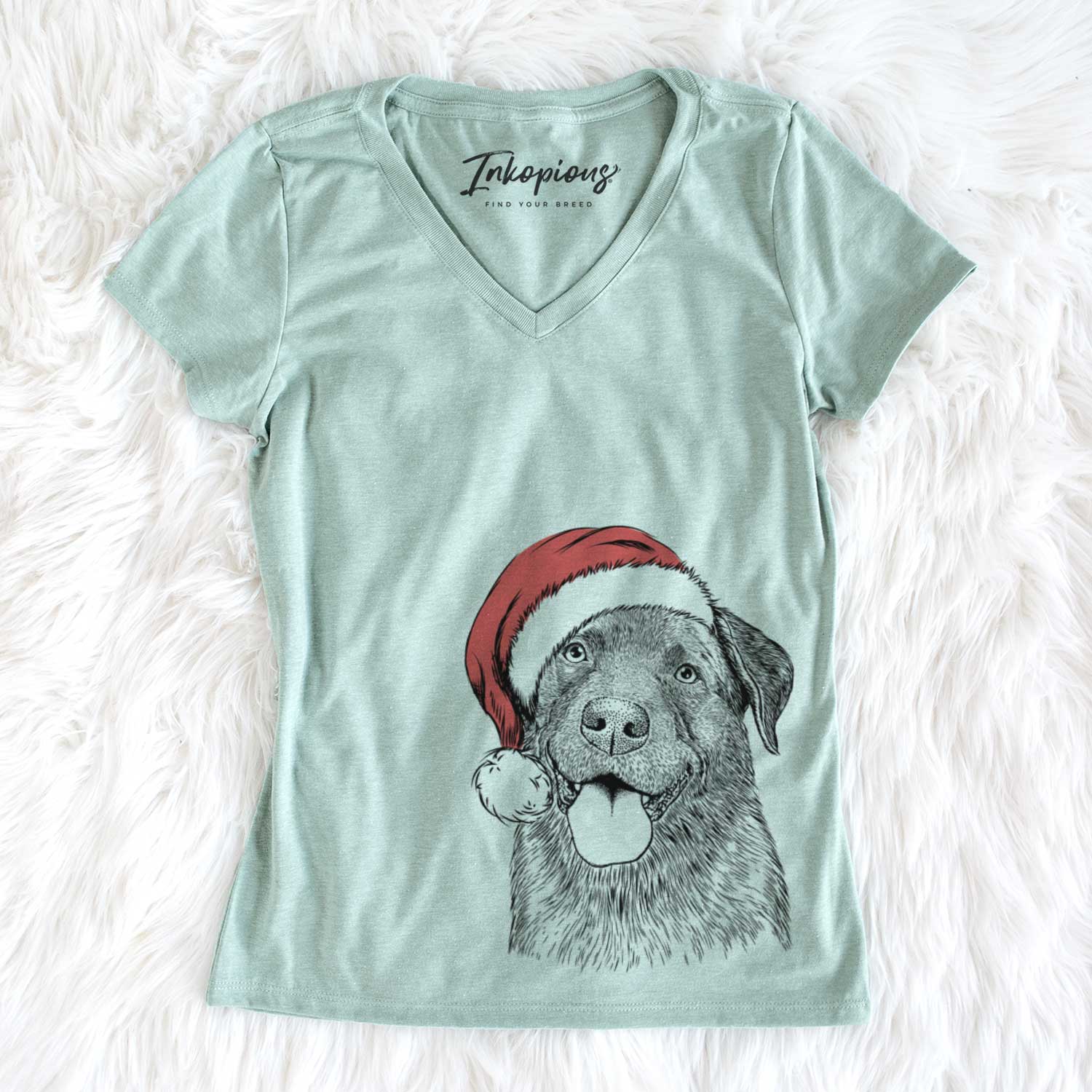 Santa Gonzo the Chocolate Lab - Women's V-neck Shirt