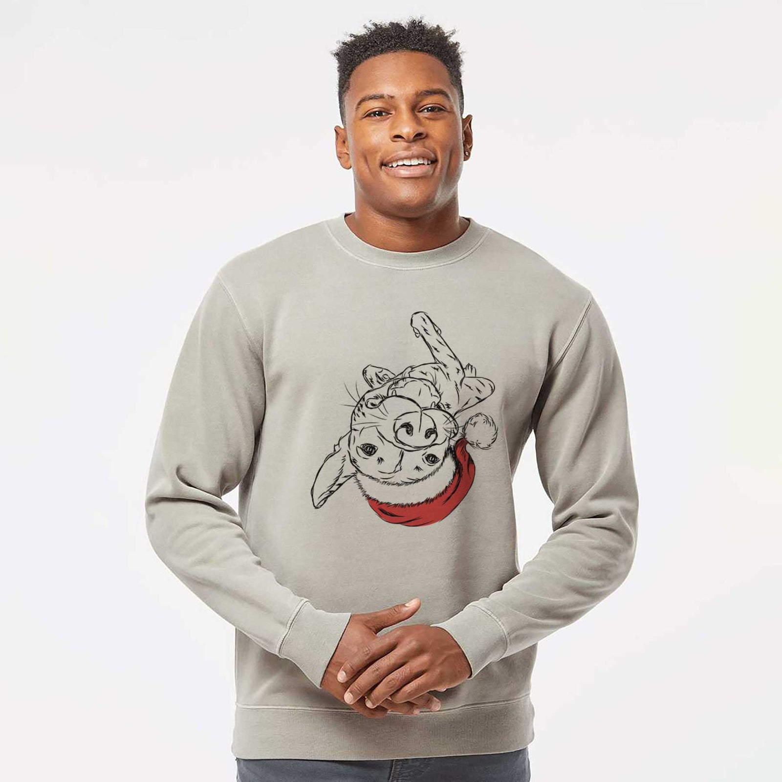 Santa Goose the Mixed Breed - Unisex Pigment Dyed Crew Sweatshirt
