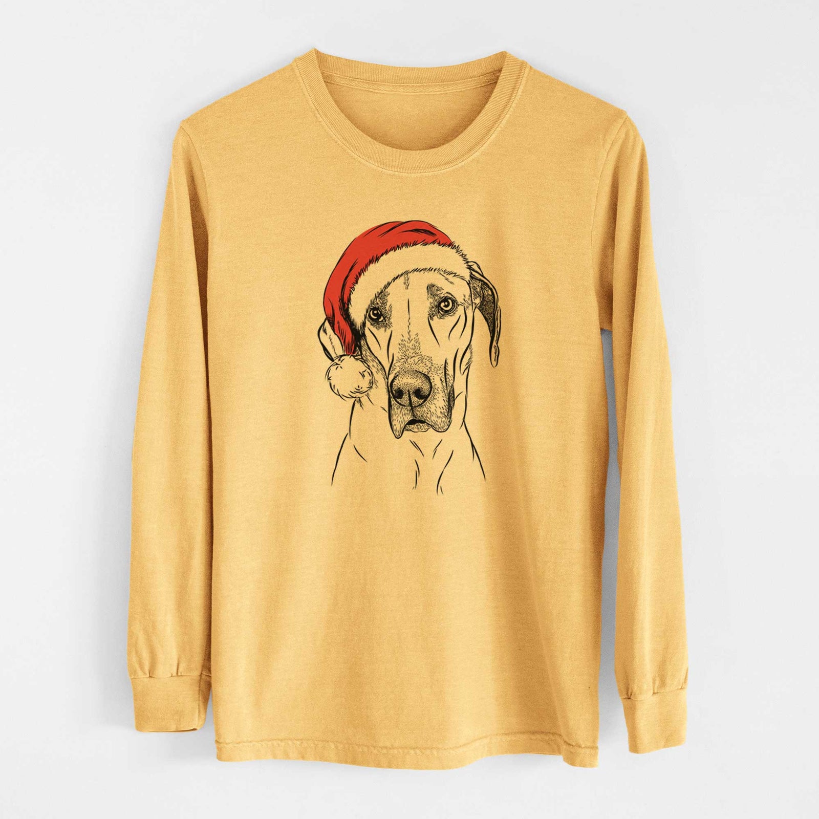 Santa Gracie the Great Dane - Heavyweight 100% Cotton Long Sleeve
