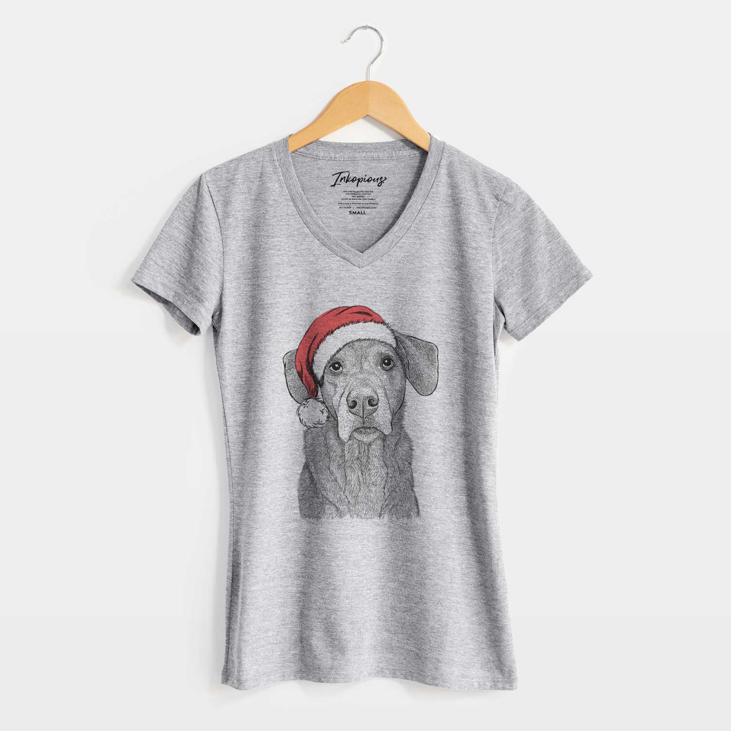 Santa Gravy the Plott Hound Beagle Mix - Women's V-neck Shirt