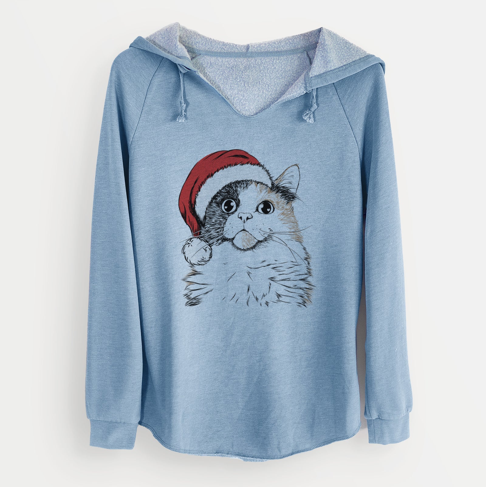 Santa Greta the Calico Cat - Cali Wave Hooded Sweatshirt