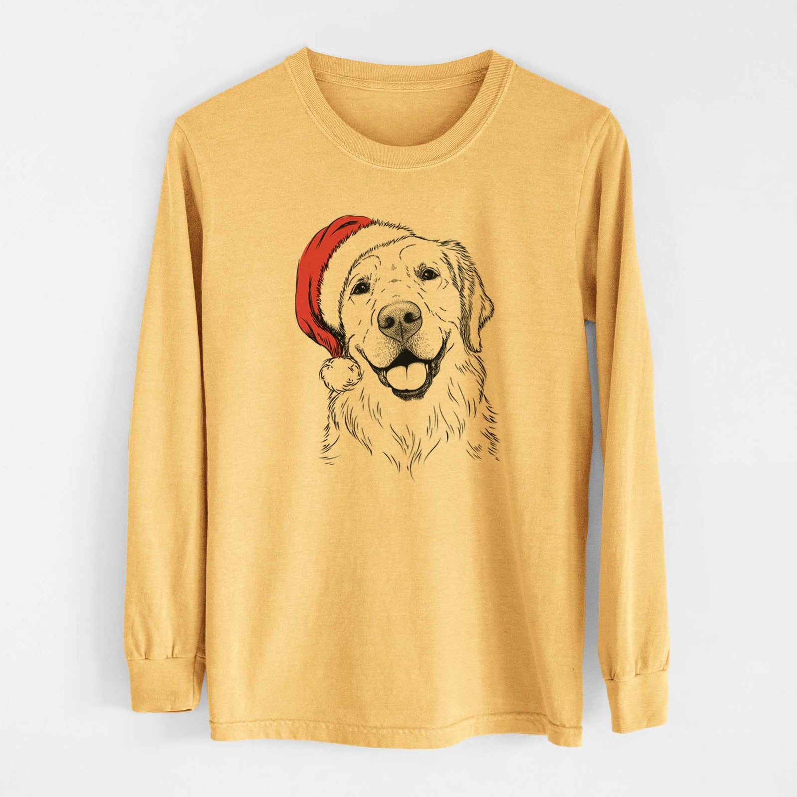 Santa Griffin the Golden Retriever - Heavyweight 100% Cotton Long Sleeve