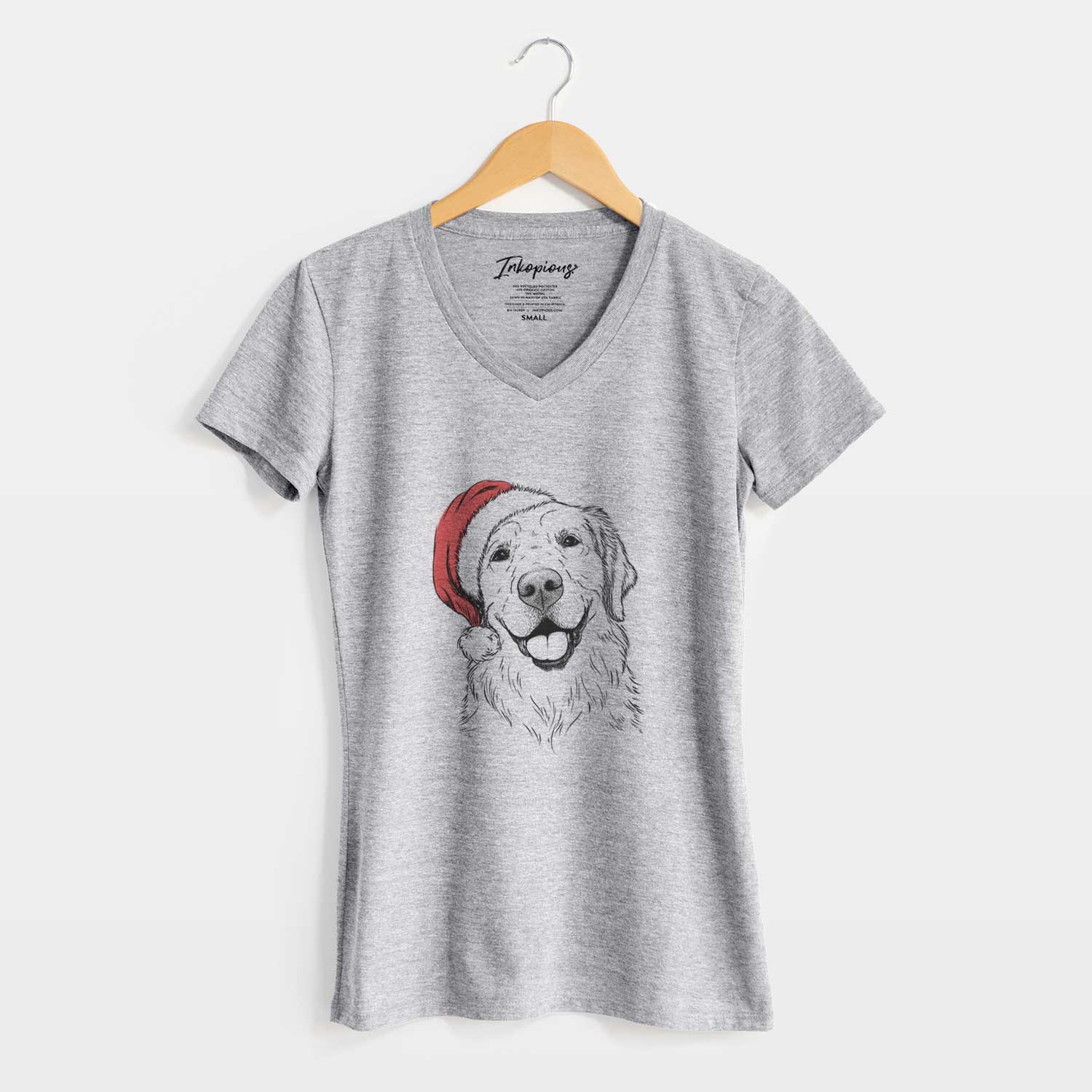 Santa Griffin the Golden Retriever - Women's V-neck Shirt