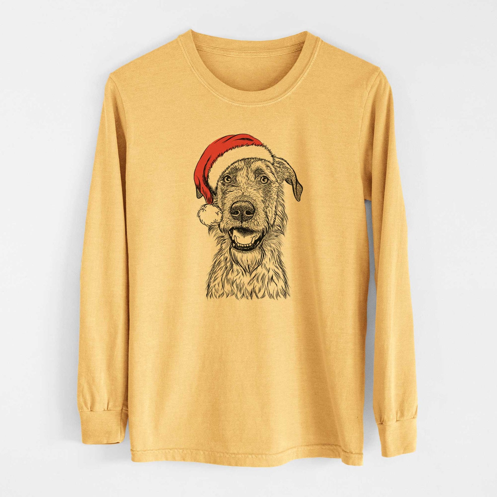Santa Griffin the Irish Wolfhound - Heavyweight 100% Cotton Long Sleeve