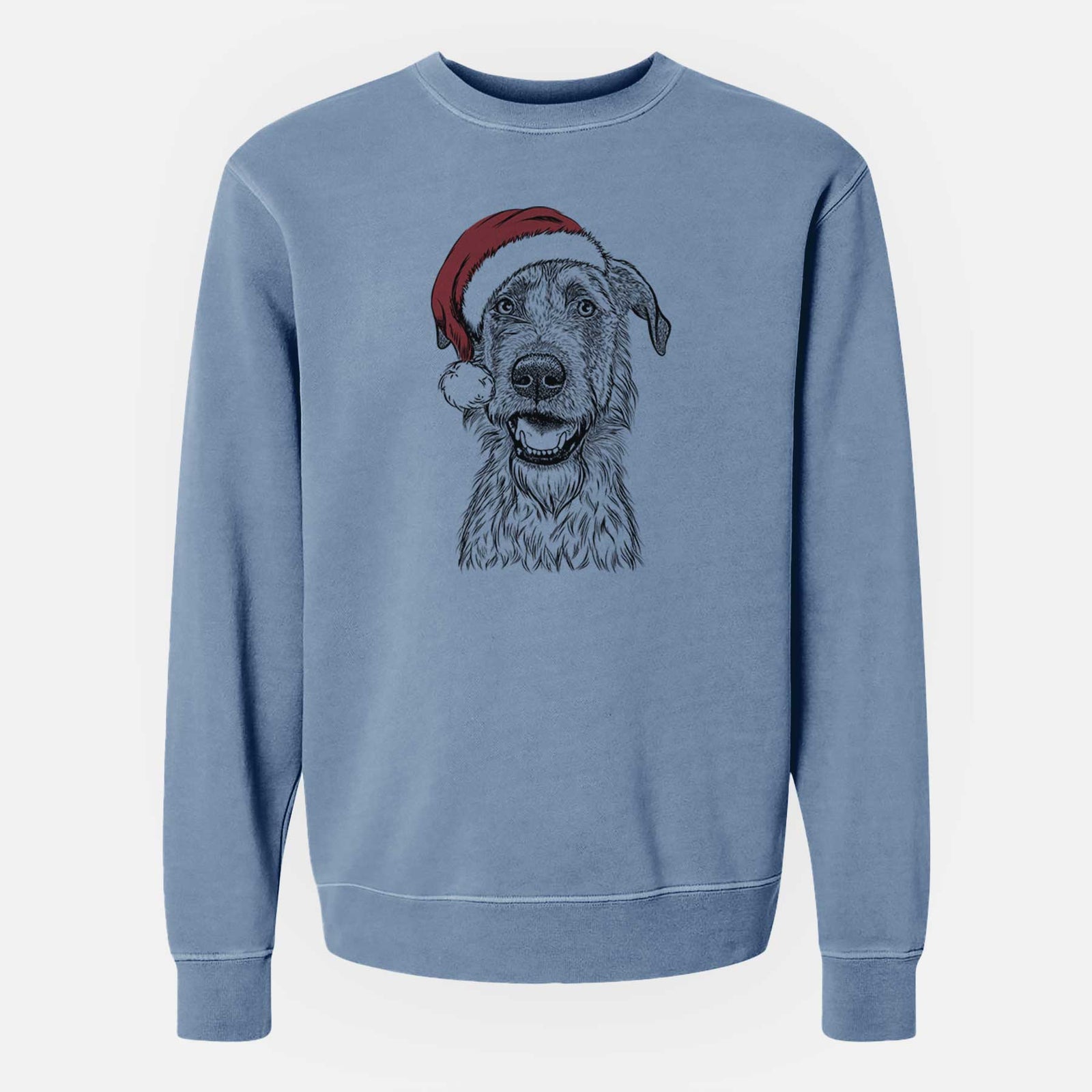 Santa Griffin the Irish Wolfhound - Unisex Pigment Dyed Crew Sweatshirt
