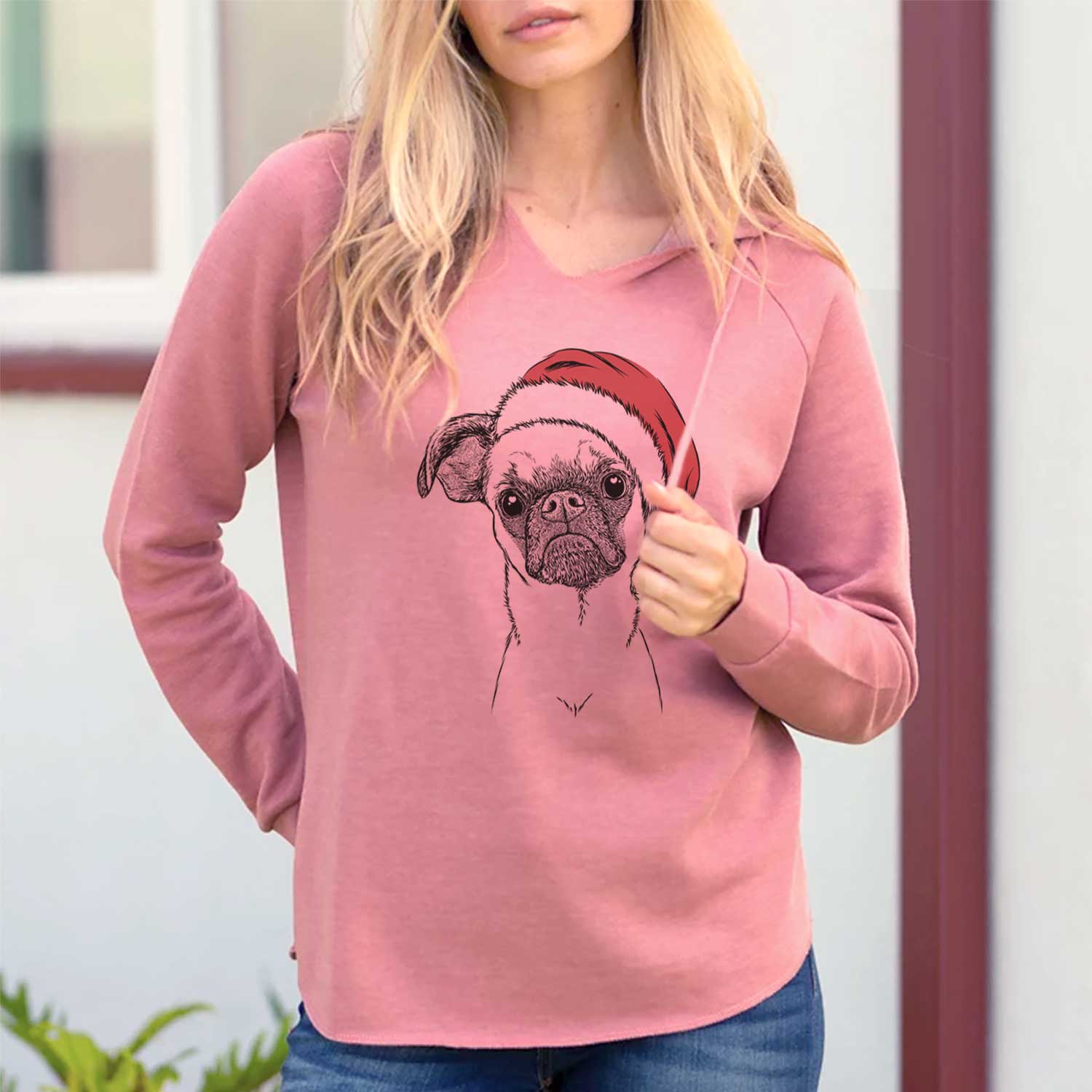 Santa Groot the Brussels Griffon - Cali Wave Hooded Sweatshirt