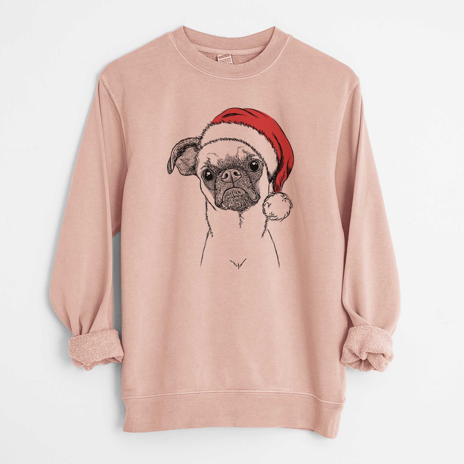 Santa Groot the Brussels Griffon - Unisex Pigment Dyed Crew Sweatshirt