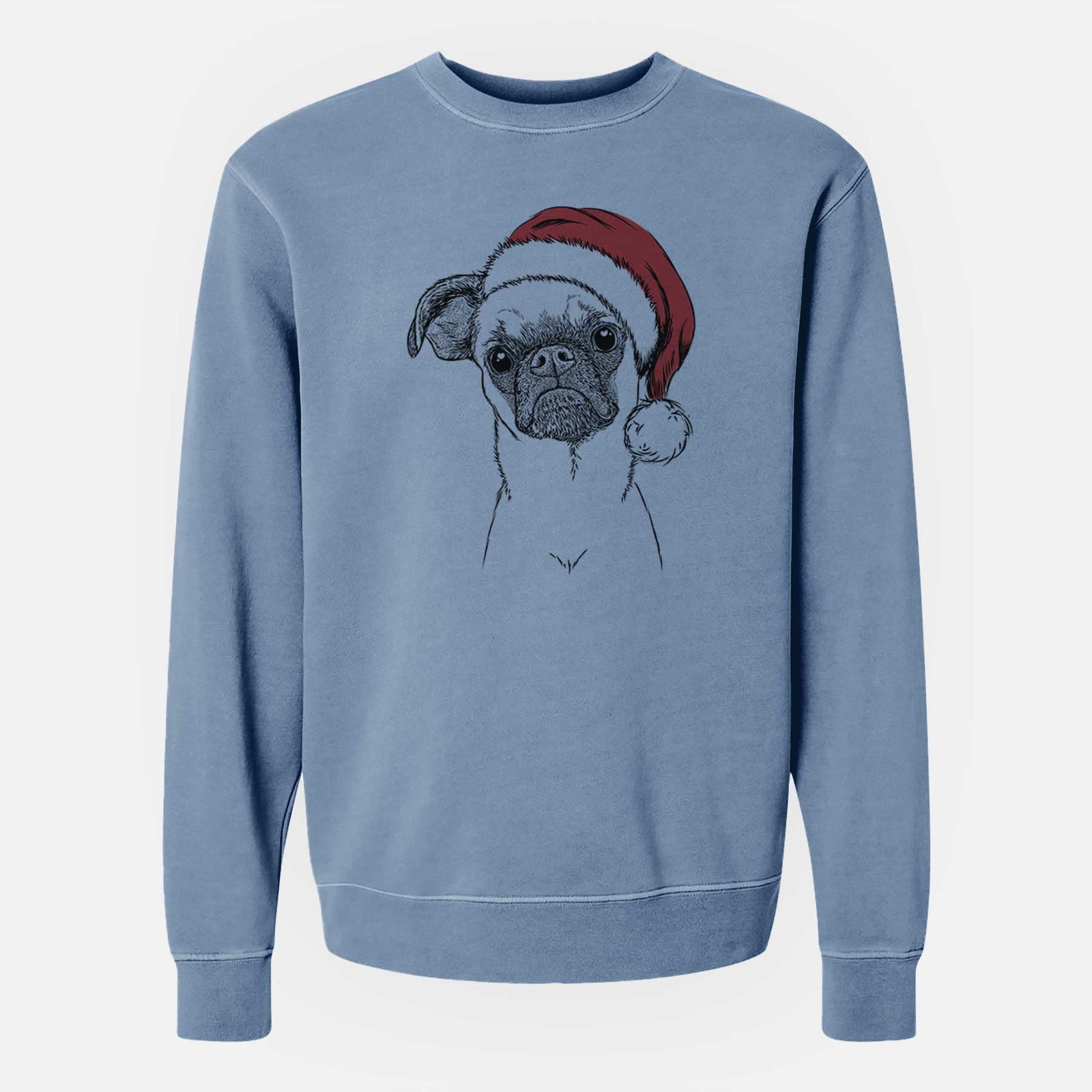 Santa Groot the Brussels Griffon - Unisex Pigment Dyed Crew Sweatshirt