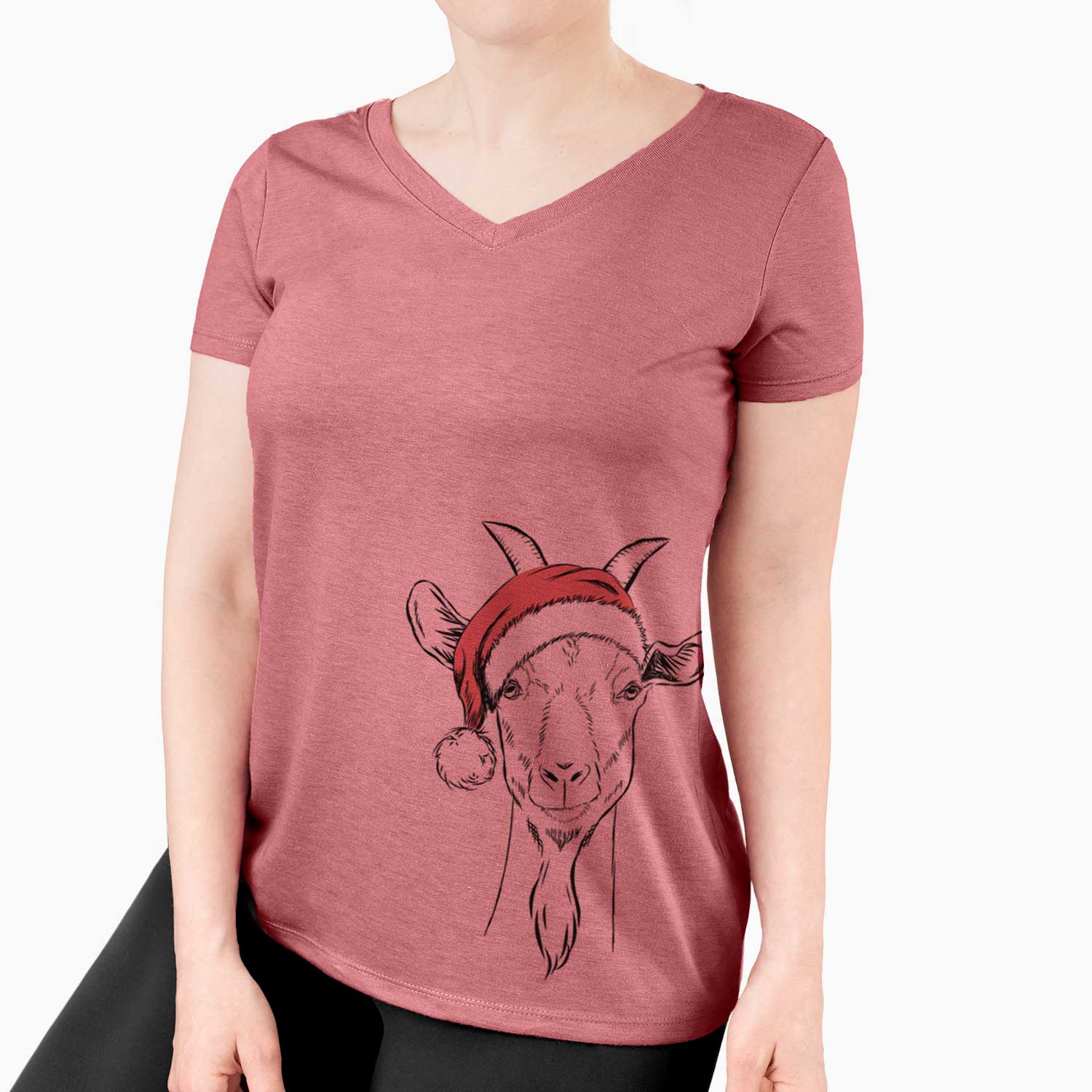 Santa Gunnar the Goat - Women's V-neck Shirt